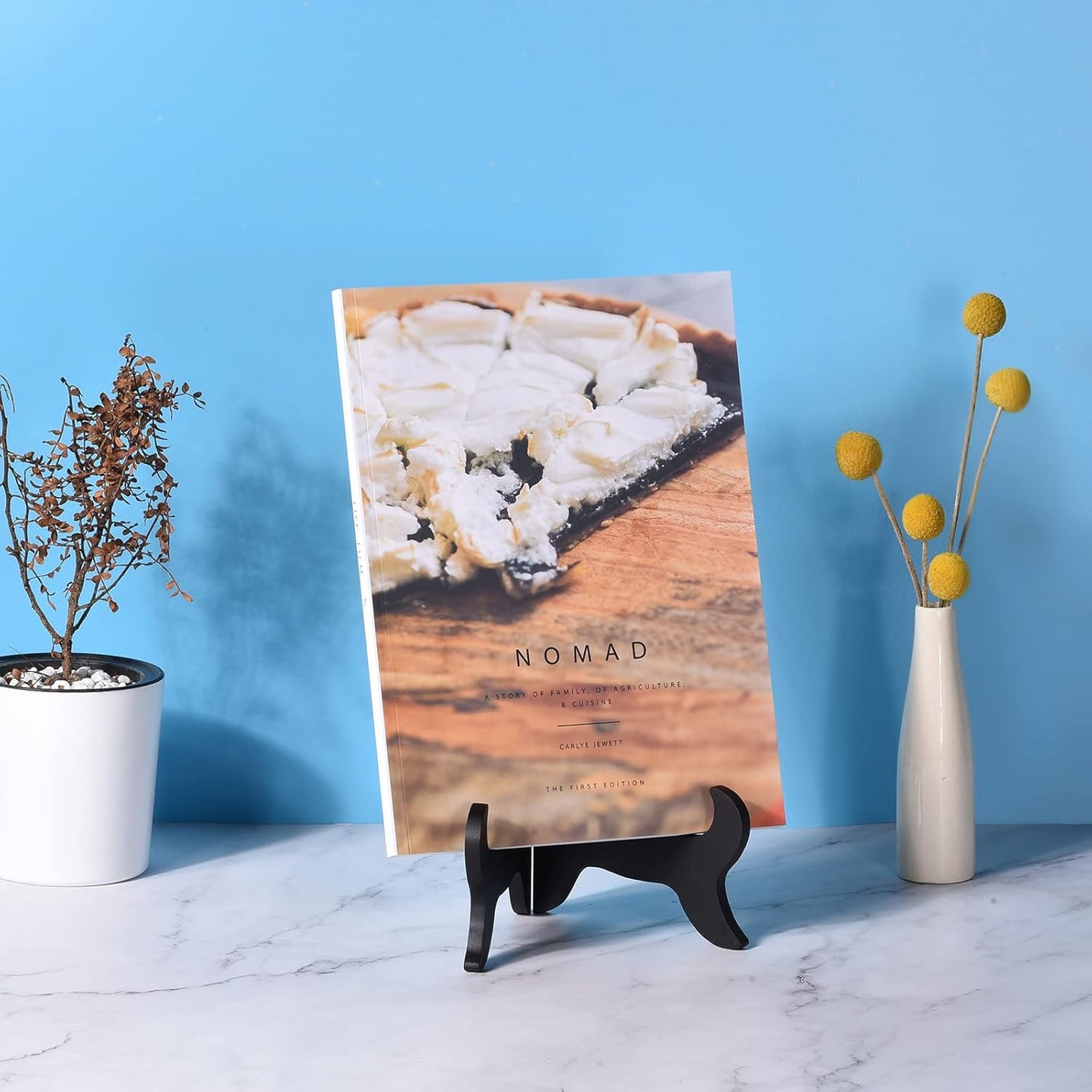 uxcell 10" Easel Plate Holder, Wooden Folding Display Stand Brown for Decorative Picture Frame