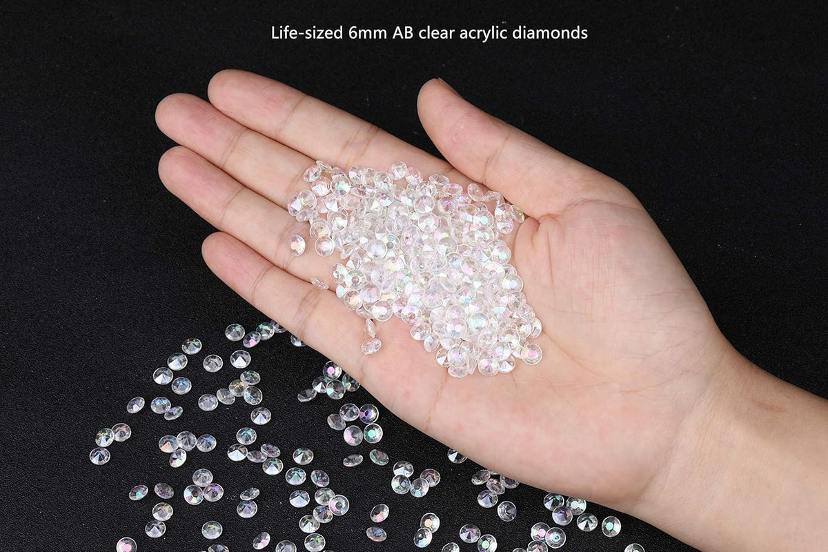 5000 pcs/Pack Wedding Table Scatter Confetti Crystals Acrylic Diamonds 6 mm Rhinestones for Wedding, Bridal Shower, Vase Beads Decorations (6mm, Orange)