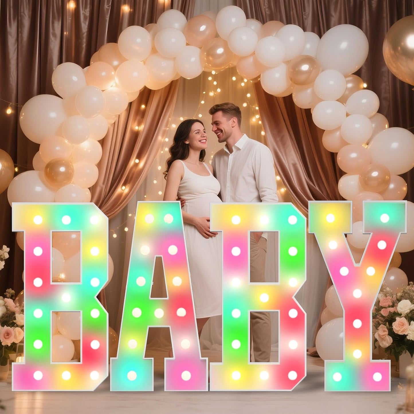Ledido 4FT Marquee Light Up Letters, 34 Colors Changing Marquee Letter 4 Feet Tall with Remote, Big Letters for Party Wedding Graduation Birthday Decorations, Large Light Up Letter H