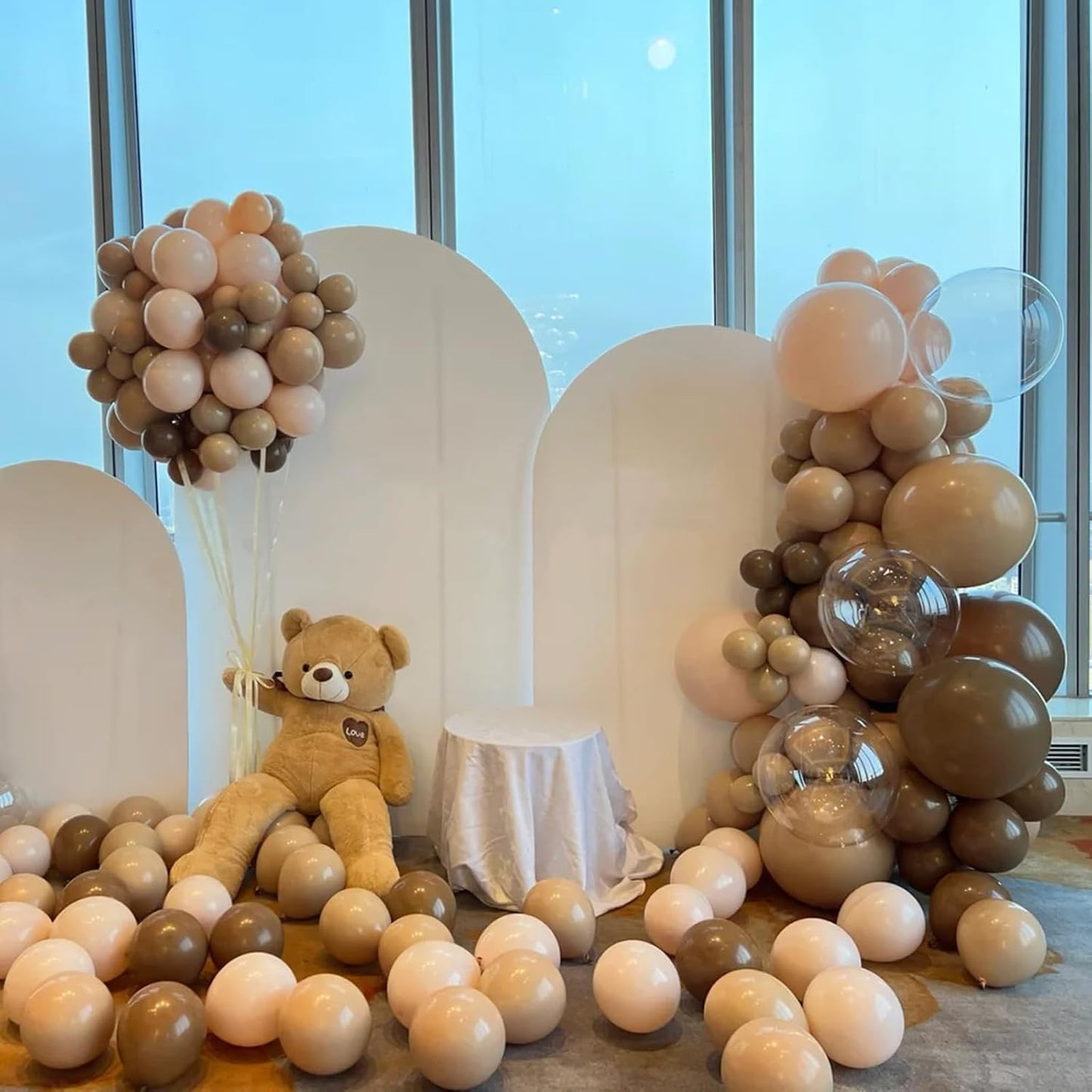 90pack Khaki Balloons Different Size 18/12/10/5 Inch Khaki Balloon Garland Arch Kit for Graduation, Wedding, Birthday, Princess Theme Party, Baby Shower, Anniversary Party Decorations