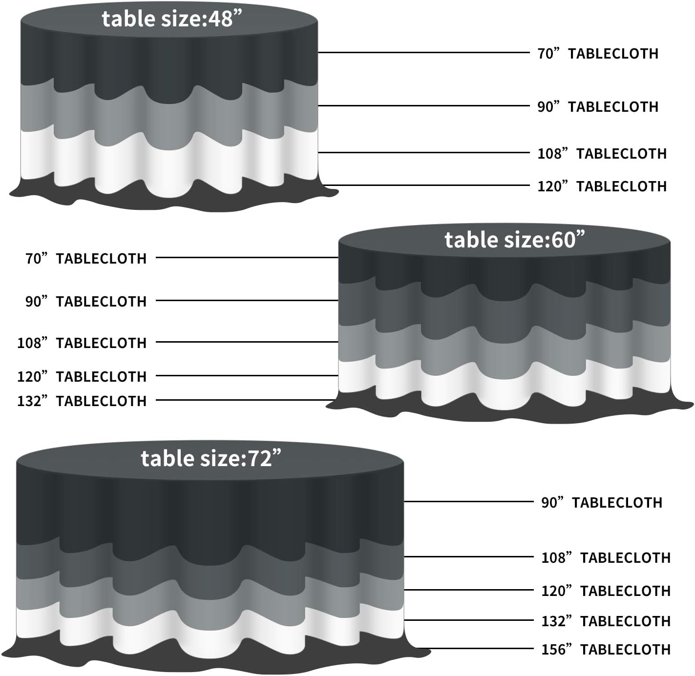 Fokitut 2 Pack Waterproof Round Tablecloth, 90 Inch, Stain Resistant and Wrinkle Polyester Table Cloth, Fabric Table Cover for Kitchen Dining, Wedding, Party, Holiday Dinner-Navy