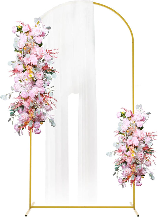 Putros Metal Arch Backdrop Stand 7.2FT Gold Wedding Balloon Arched Backdrop Stand Square Arch Frame for Birthday Party Bridal Baby Shower Ceremony Decoration
