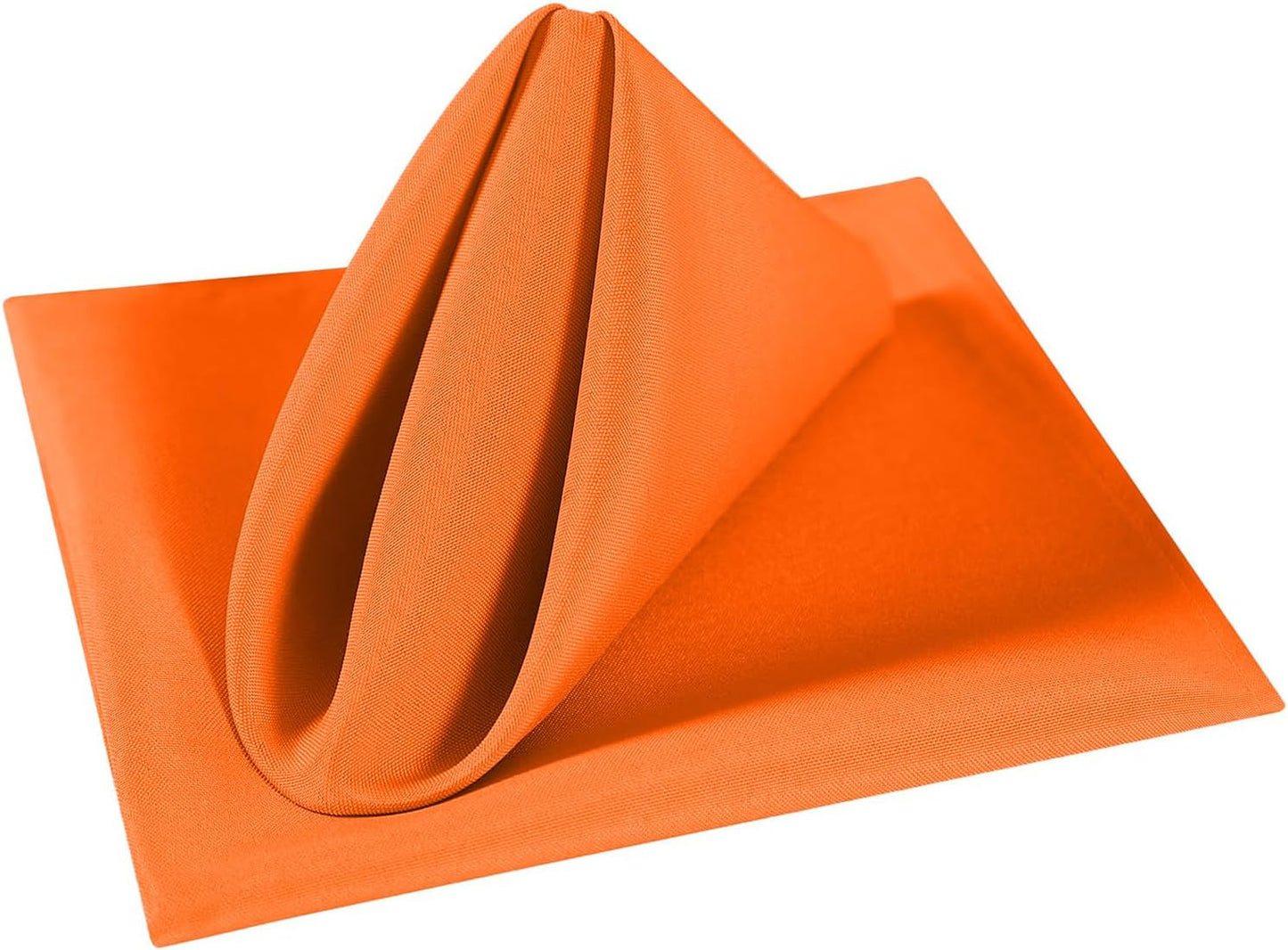 Cupuamon Cloth Napkins 17x17 inch Washable Polyester Dinner Napkins Soft Table Napkins for Wedding Party Dining Banquet(Orange,12PCS)