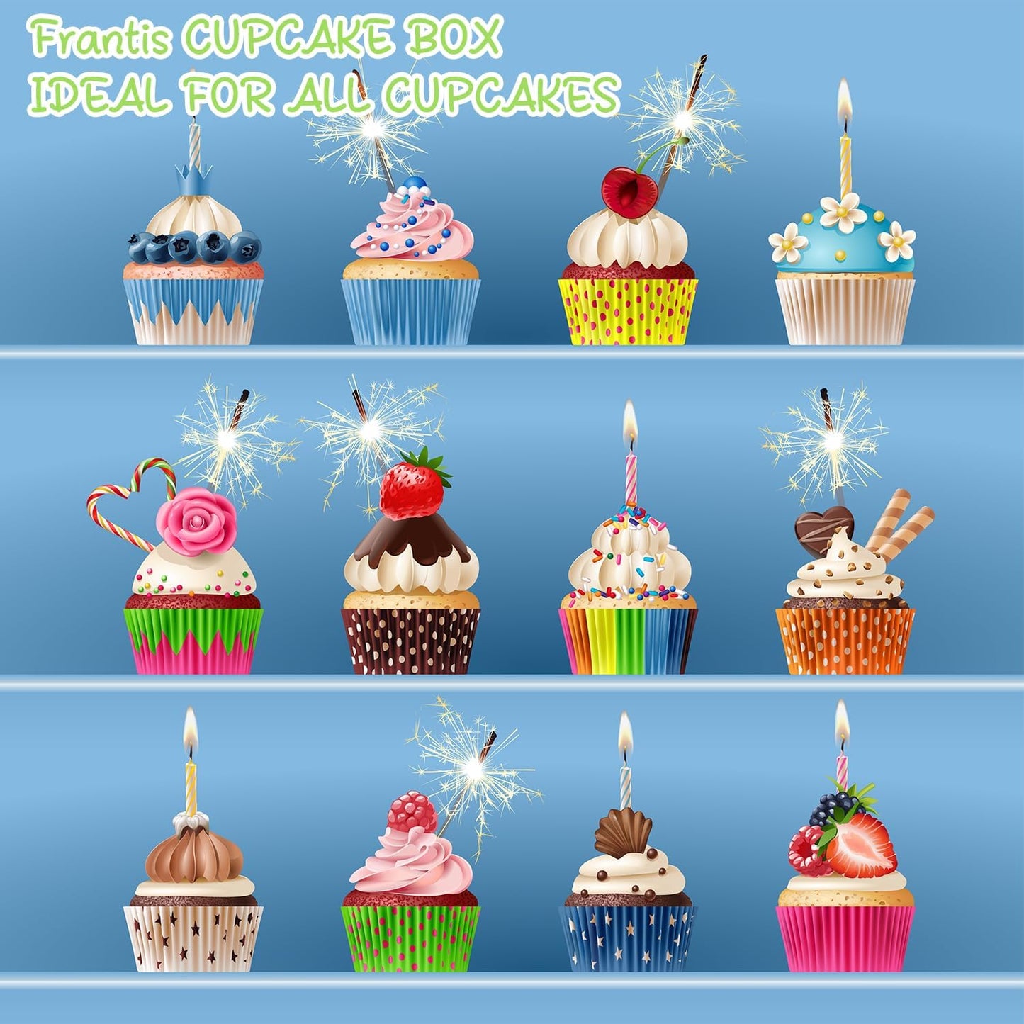 Individual Cupcake Boxes 4x4x5 Inches Disposable Pastry Tray Boxes, With Window Insert and Handle, Perfect for Parties, Birthdays, Bakery Wrapping and Events Containers (Yellow-50Pack)