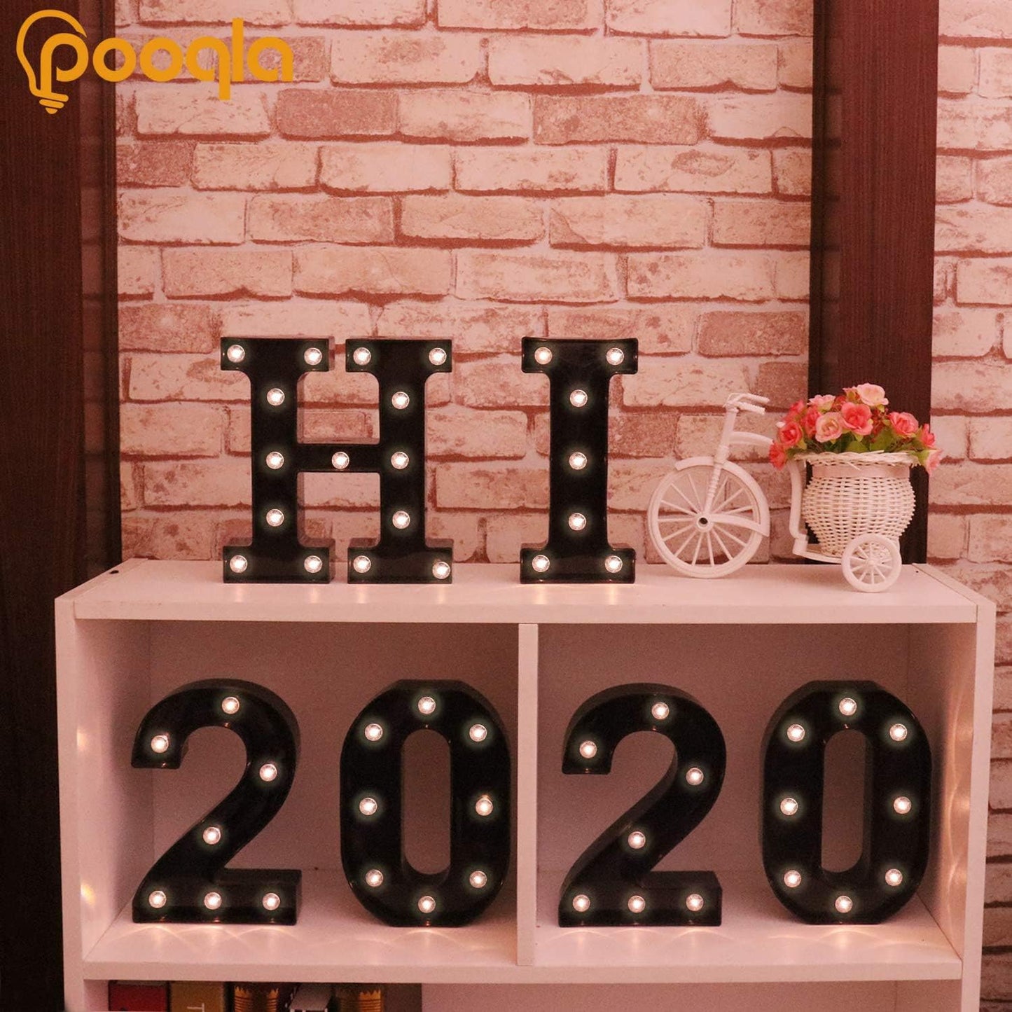 Decorative LED Illuminated Letter Marquee Sign - Alphabet Marquee Letters with Lights For Wedding Birthday Party Christmas Night Light Lamp Home Bar Decoration T, Black