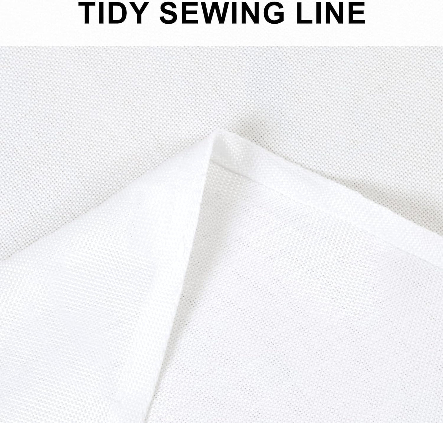 Hiasan Round Linen Tablecloth 108 Inch - Wrinkle and Stain Resistant Washable Polyester Fabric Table Cloth for Dining Room Kitchen Party, White