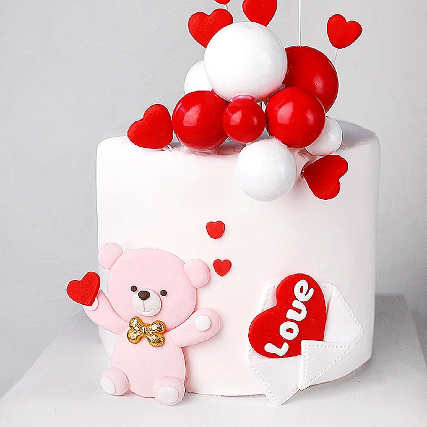 ASTARON 20 Pcs Ball Cake Topper Decorations Mini Balloons Cake Topper Sticks Red Balls Cake Picks Cake Topper Balls for Graduation Birthday Cake Decorations