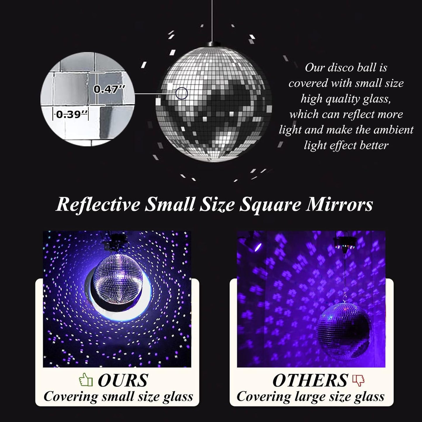 Youdepot Disco Ball 12-Inch – Large Mirror Ball Hanging Party Decor for Weddings, Events, and Dance Parties