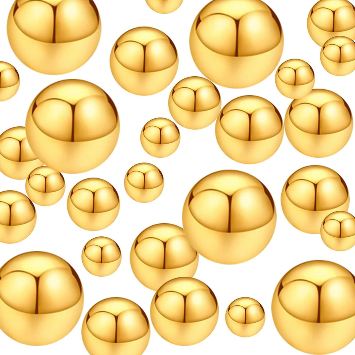 300Pcs Pearl Vase Filler, BrightGold No Hole Faux Pearl Beads for Centerpieces Vases, Candle Centerpieces, Wedding Birthday Party Home Decor 8/10/14/20mm
