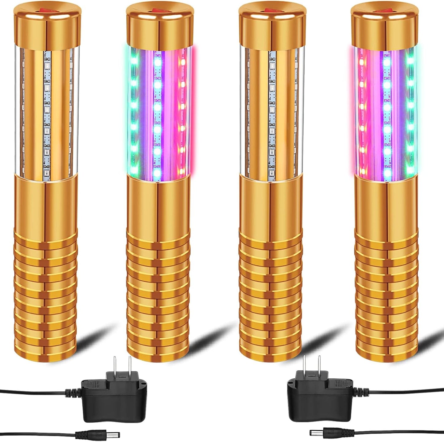 4 Pieces Strobe Baton Bottle Service Sparklers Metallic Bottle Service Lights Handheld Light for Nightclubs Weddings Parties Activities Supplies