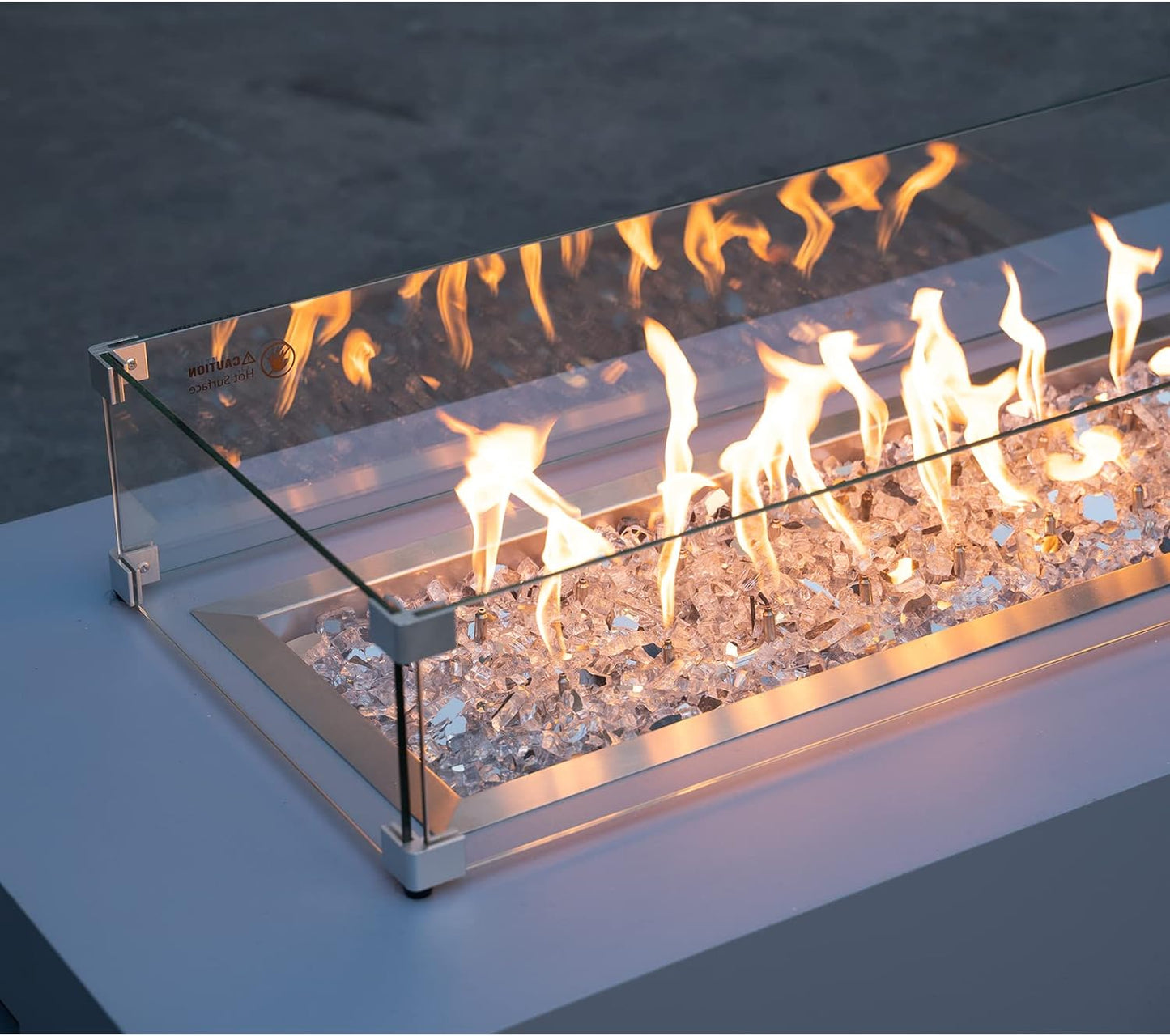 Stanbroil 10-Pound Fire Glass - 1/2 inch Reflective Tempered Fire Glass for Fireplace Fire Pit, Platinum Reflective