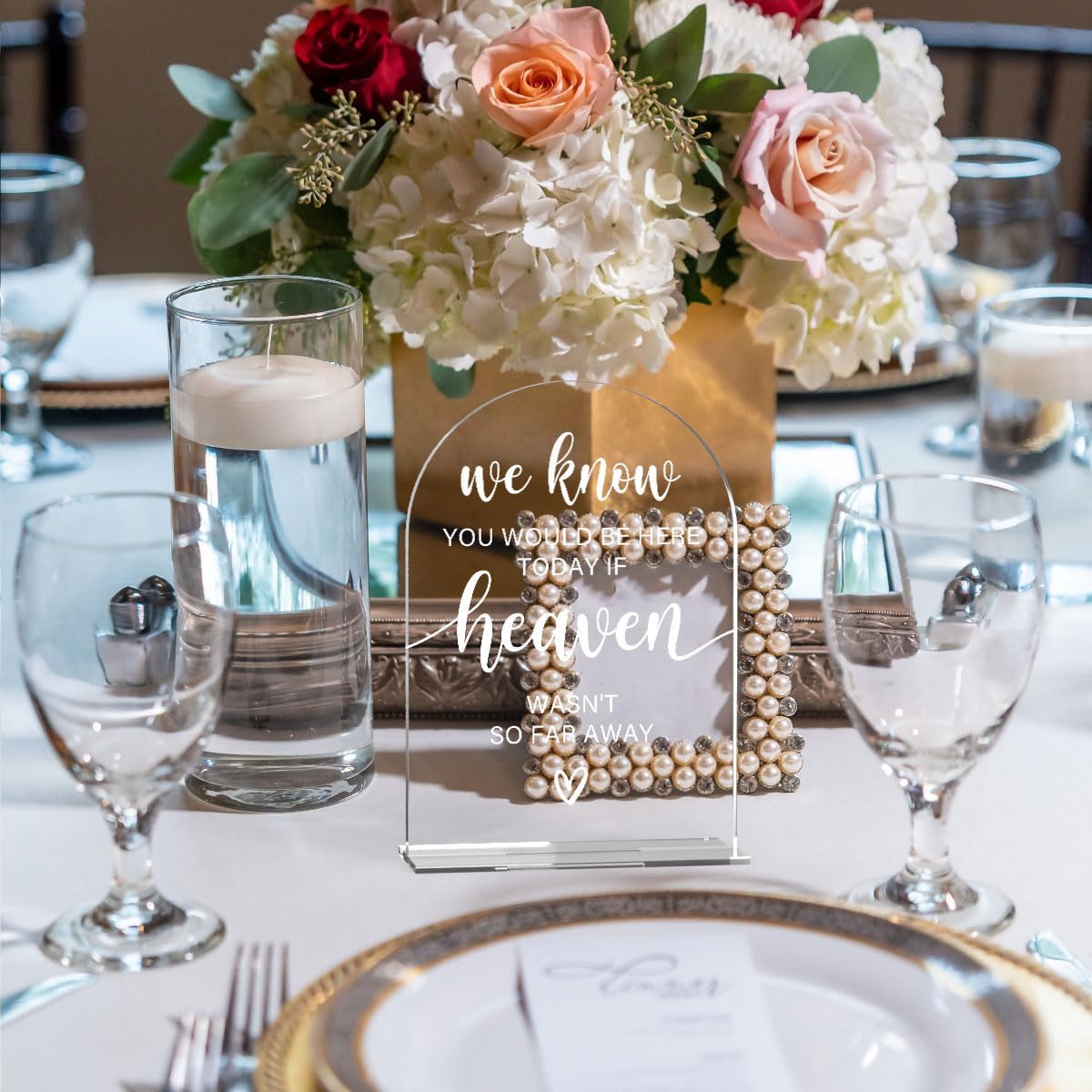 Acrylic Sign, Reception Table Decoration, We Know You Would be Here Today Sign for Ceremony, Modern Font Table Signs, Acrylic Tables Top Signs for Ceremony and Reception (Clear)