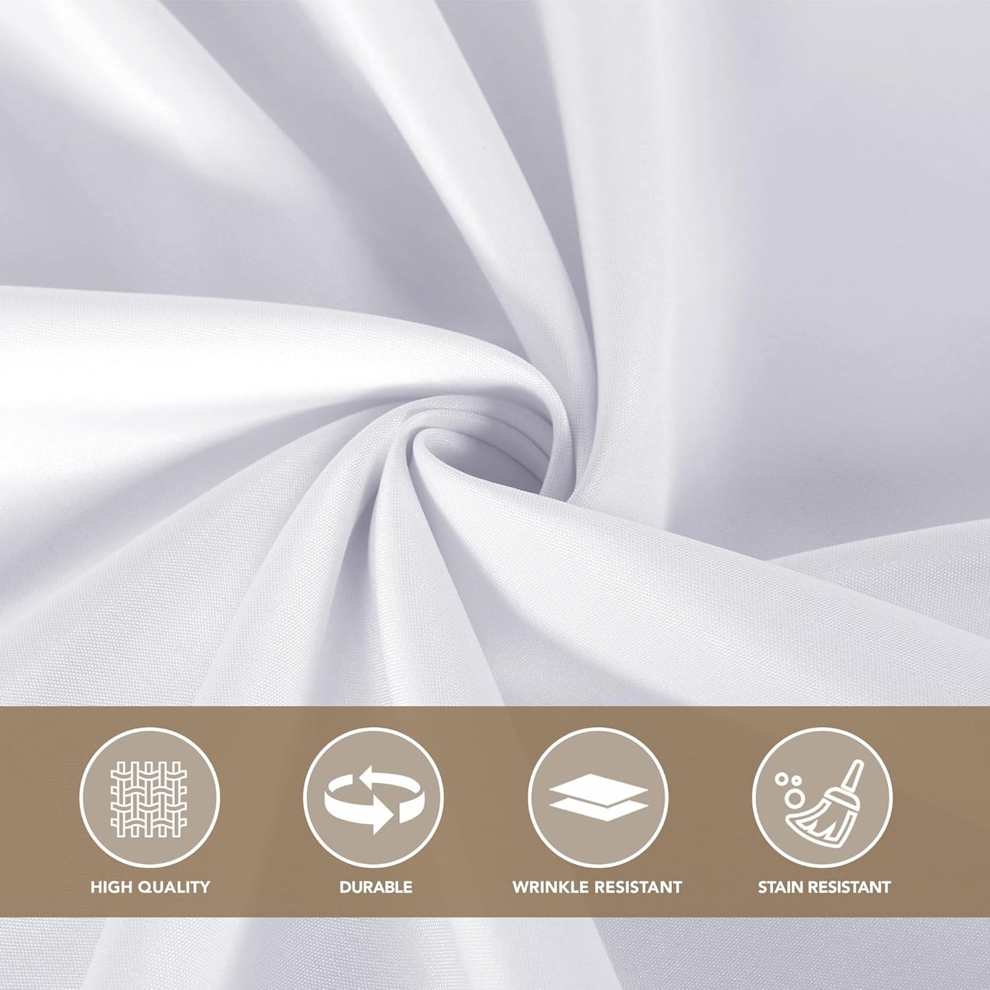 sancua White Square Tablecloths 85x85 Inch - Fabric Table Cloth for Square or Round Tables, Washable Polyester Table Cover for Outdoor Party, Birthday, Buffet, Resturant