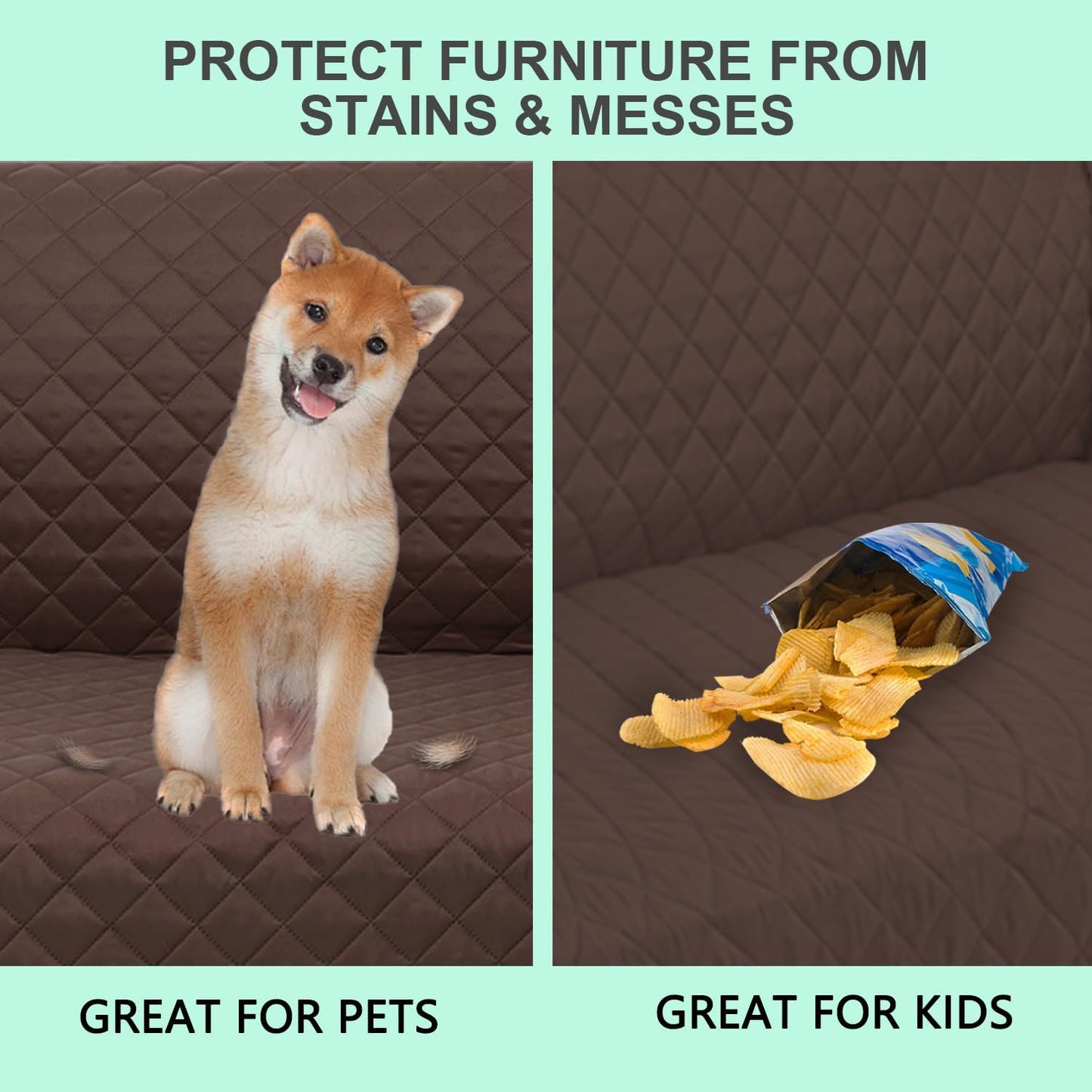Recliner Chair Covers Reversible Sofa Couch Cover for Pets Lazy Boy Furniture Protector(28''Recliner,Chocolate/Beige)