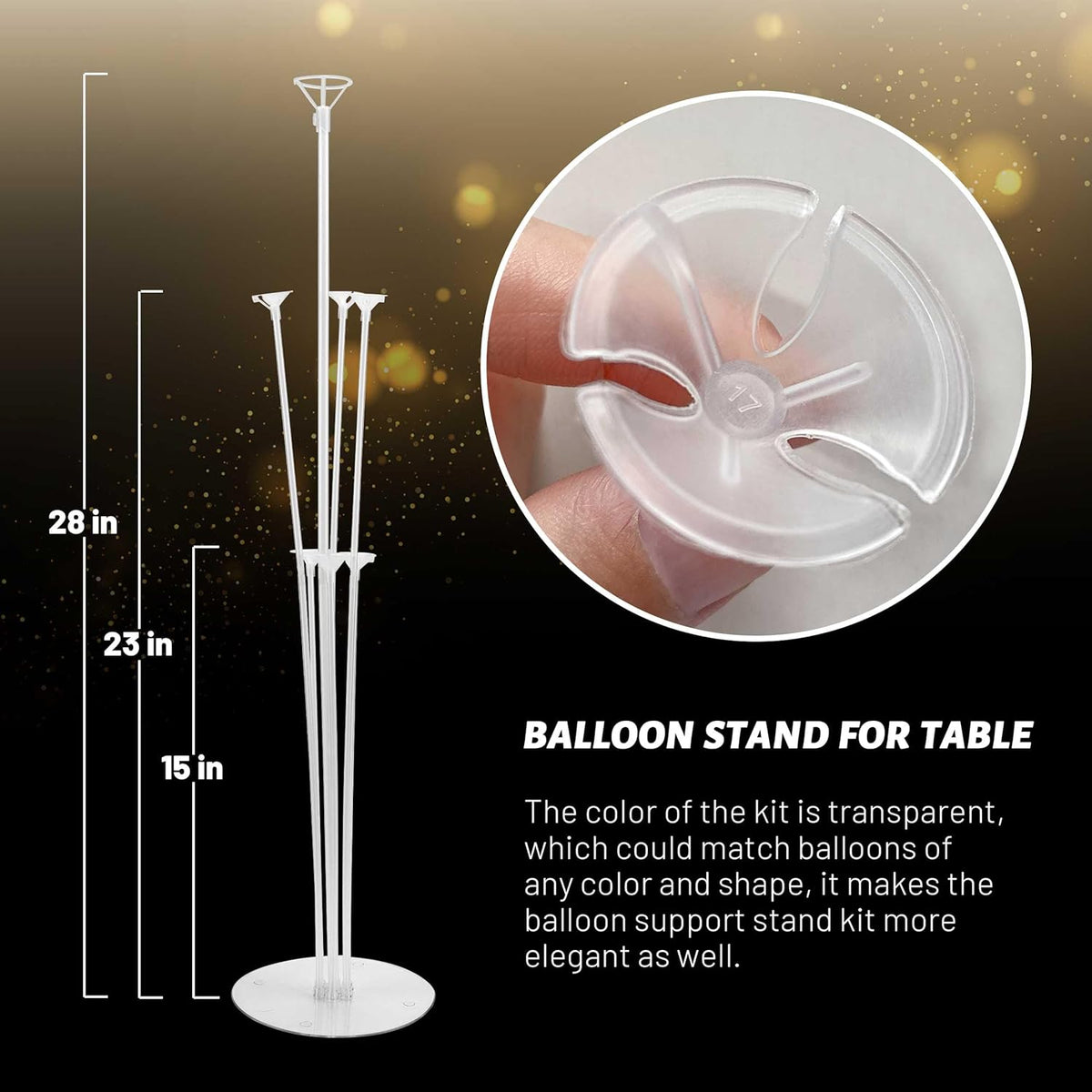 JOYYPOP 20 Sets Balloon Stand Kit, Balloon Sticks with Base Birthday Graduation Party Decorations Wedding