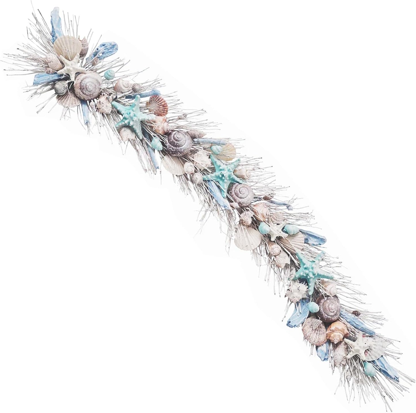 HOLIDAY TREE Handcrafted 48'' Shell Coastal Summer Garland for Home, Staircase, Wall, Hallway and More