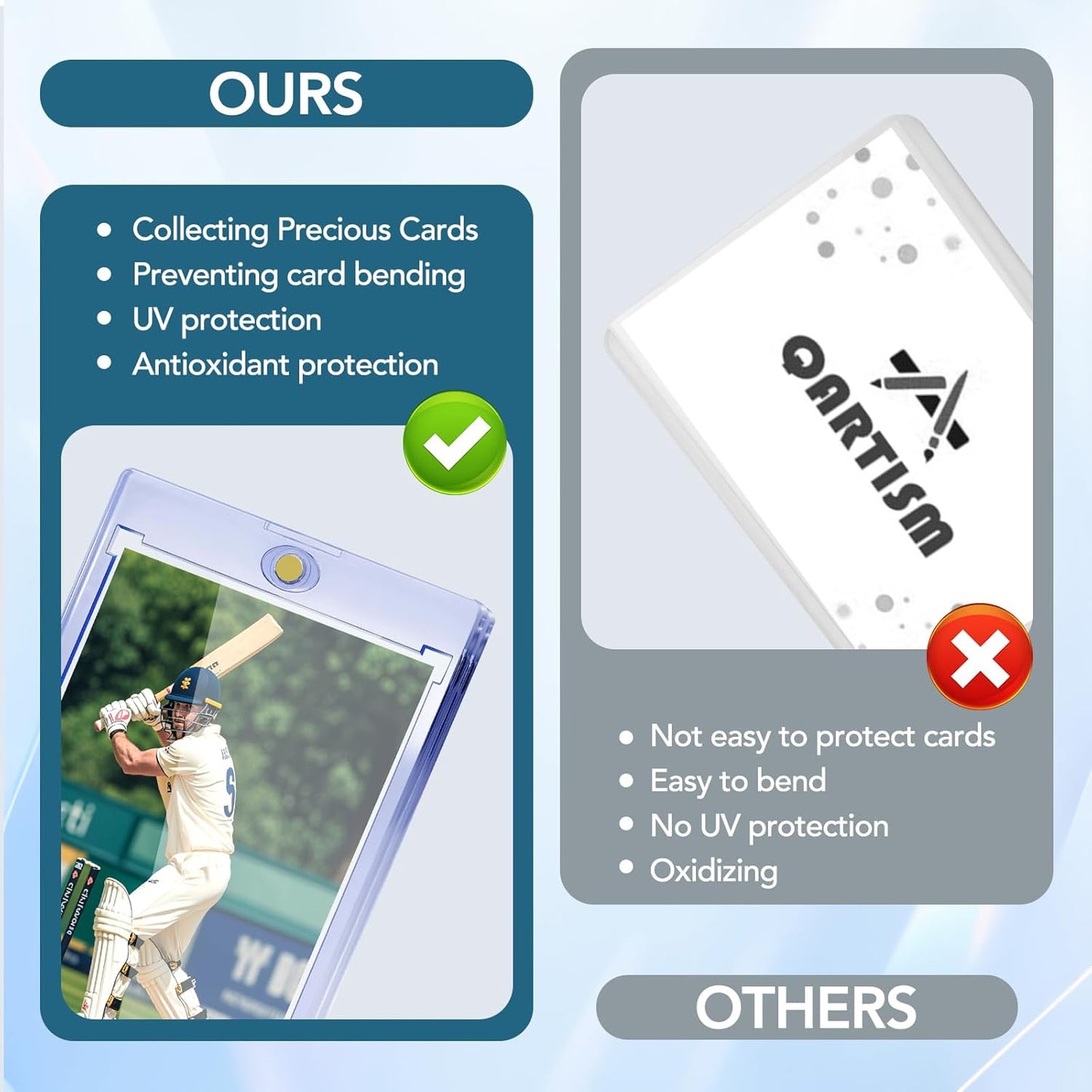 100ct Magnetic Card Holders, Magnetic 35pt One Touch Card Holders, U-V Protection Hard Plastic Display Case for Trading, Sports, Baseball, Football, Game Cards