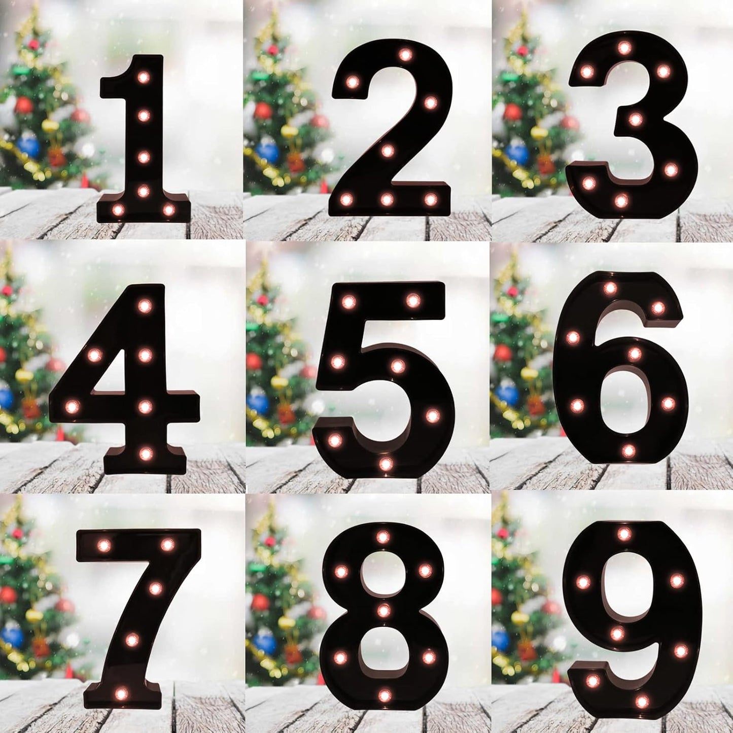 OYCBUZO Light Up Black Alphabet Marquee Number Sign LED Marquee Number Lights Sign for Night Light Home Bar Christmas Lamp Birthday Party Wedding Decoration 1