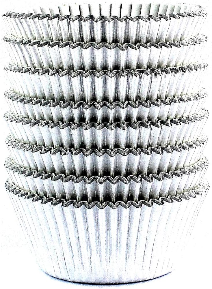 Eoonfirst Silver Foil Cupcake Case Liners Baking Muffin Paper Cups 198 Pcs