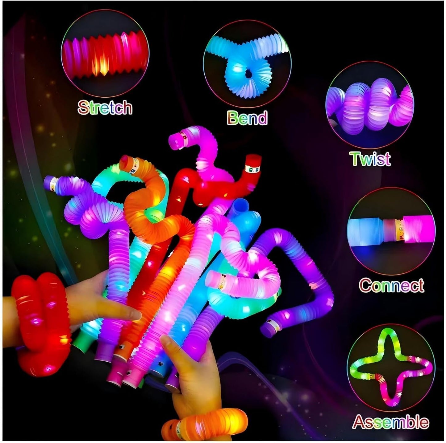 Orange 12 Pack Light Up Party Favors Supplies,Bulk Glow Sticks Bracelet,Necklace Accessories for Kids,Birthday Return Gifts Treats,Easter Basket Goodie Bag Stuffer Fillers for Boys Girls