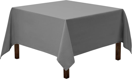 Gee Di Moda Square Tablecloth - 52 x 52 Inch Charcoal Table Cloth for Small Square or Round Tables - Heavy Duty Washable Fabric - for Buffet Table, Holiday Party, Dinner, Wedding & Baby Shower
