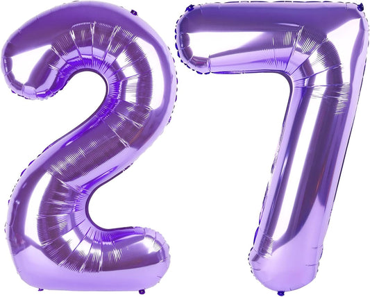 Purple Number 27 Balloon 40 Inch Birthday Decorations, Number 27 Balloon Birthday Party Decorations, Anniversary Decorations Graduations Party Supplies