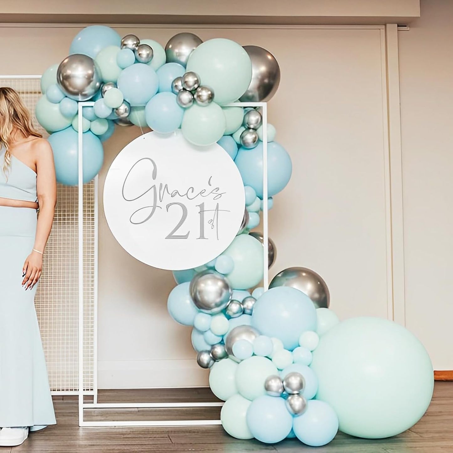 90pack Mint Green Balloons Different Size 18/12/10/5 Inch Pastel Green Balloon Garland Arch Kit for Baby Shower,Graduation, Wedding, Birthday, Gender Reveal, New Year Decorations