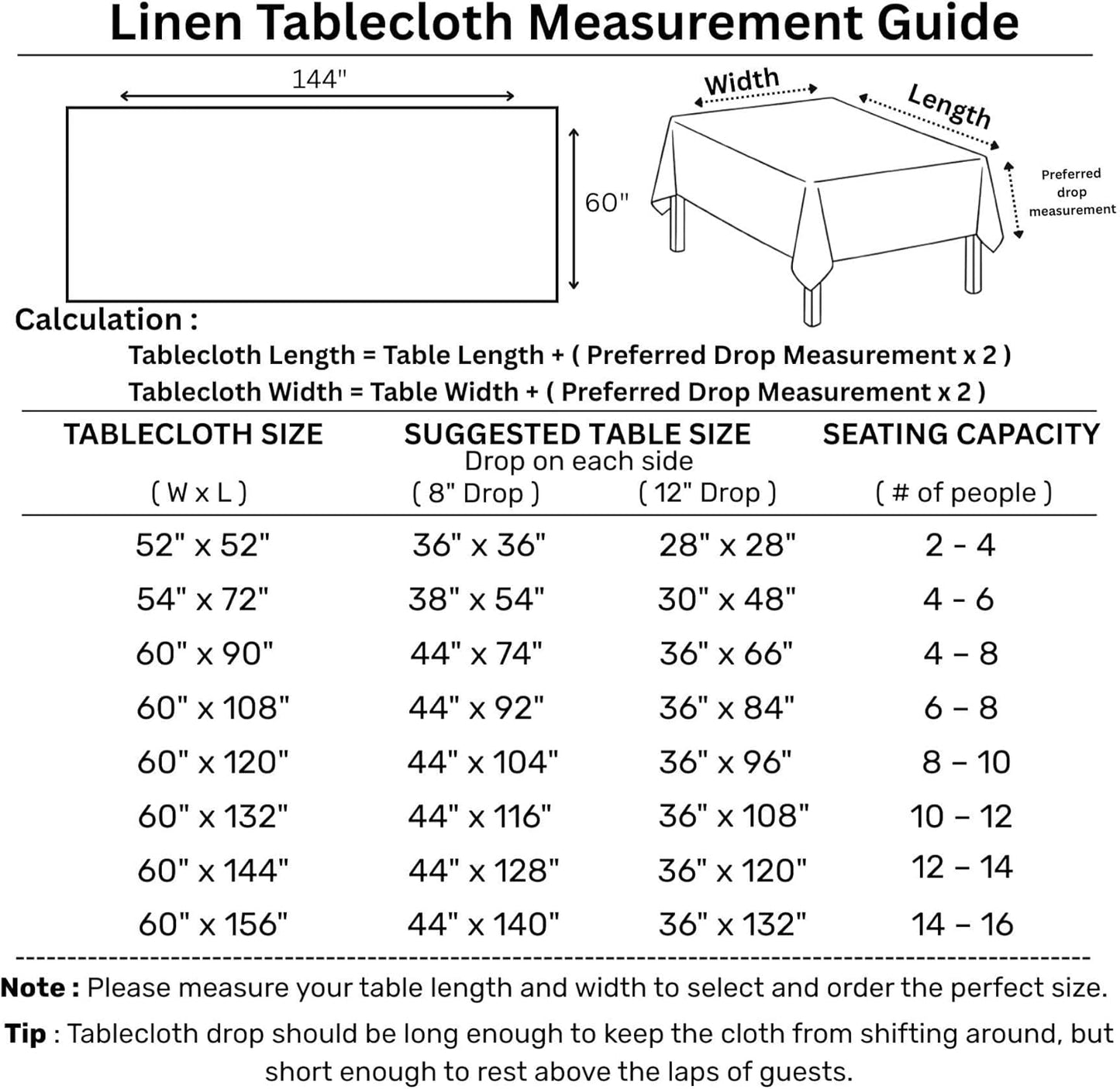 Solino Home Natural Linen Tablecloth 60 x 144 Inch - 100% Pure Linen Table Cloth for Rectangle Tables - Fete, Machine Washable Tablecloth for Fall, Autumn, Thanksgiving, Christmas, Holiday