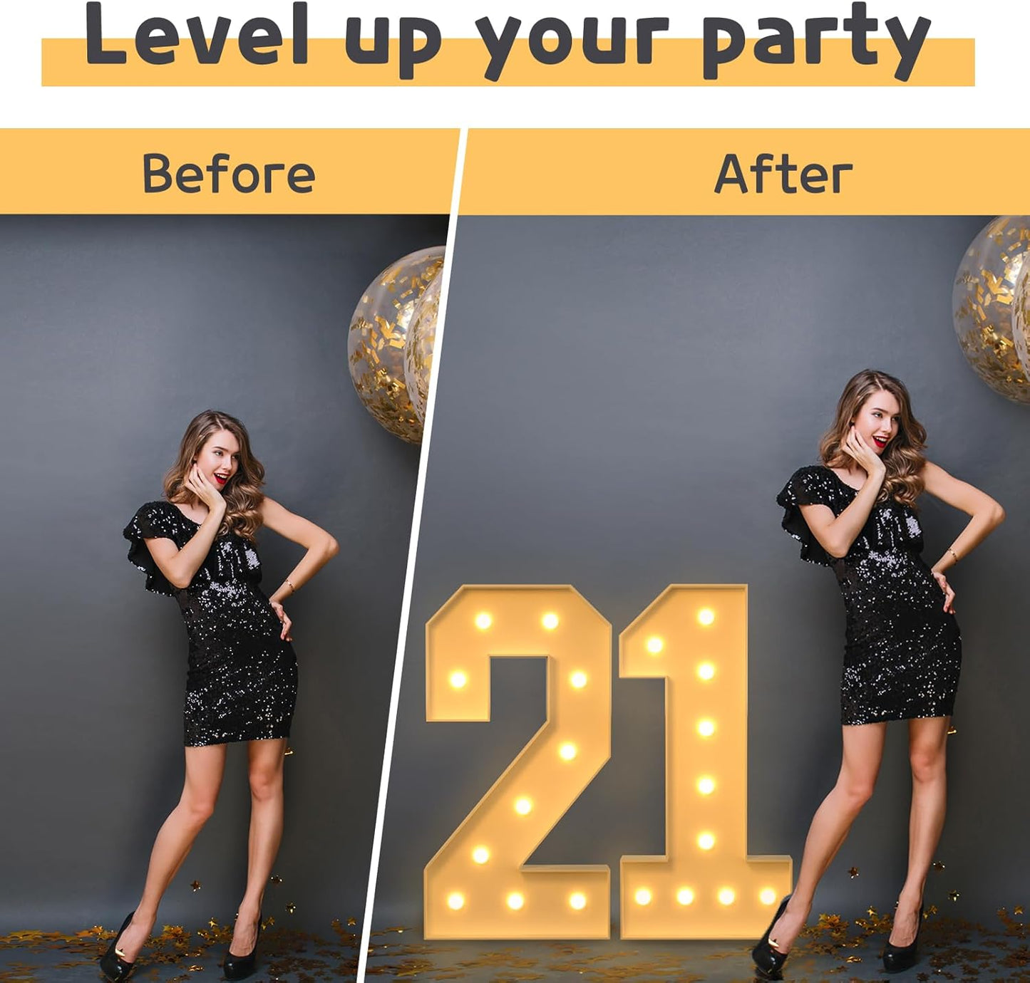 imprsv 4FT Marquee Numbers,DIY Light Up Numbers for 40th Birthday Decorations, Party Party Decorations,Anniversary Party Decor,Mosaic Number for Balloons Number 4,Pre-Cut Foam Board Kit