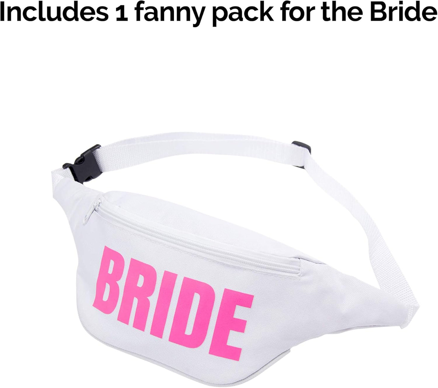 Bachelorette 80s Fanny Pack Set | 12 Pack | 1 Bride Fanny Pack and 11 Squad Fanny Packs | Bachelorette Party Favors