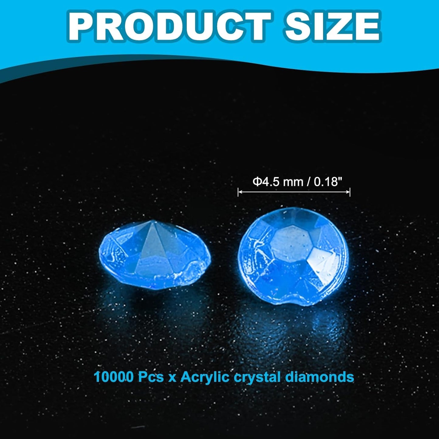 PATIKIL 10000 Pcs Wedding Table Scatter Confetti Crystals 4.5mm Acrylic Diamonds Vase Fillers Gems for Table Centerpiece Decorations Party Vase Beads, Light Blue