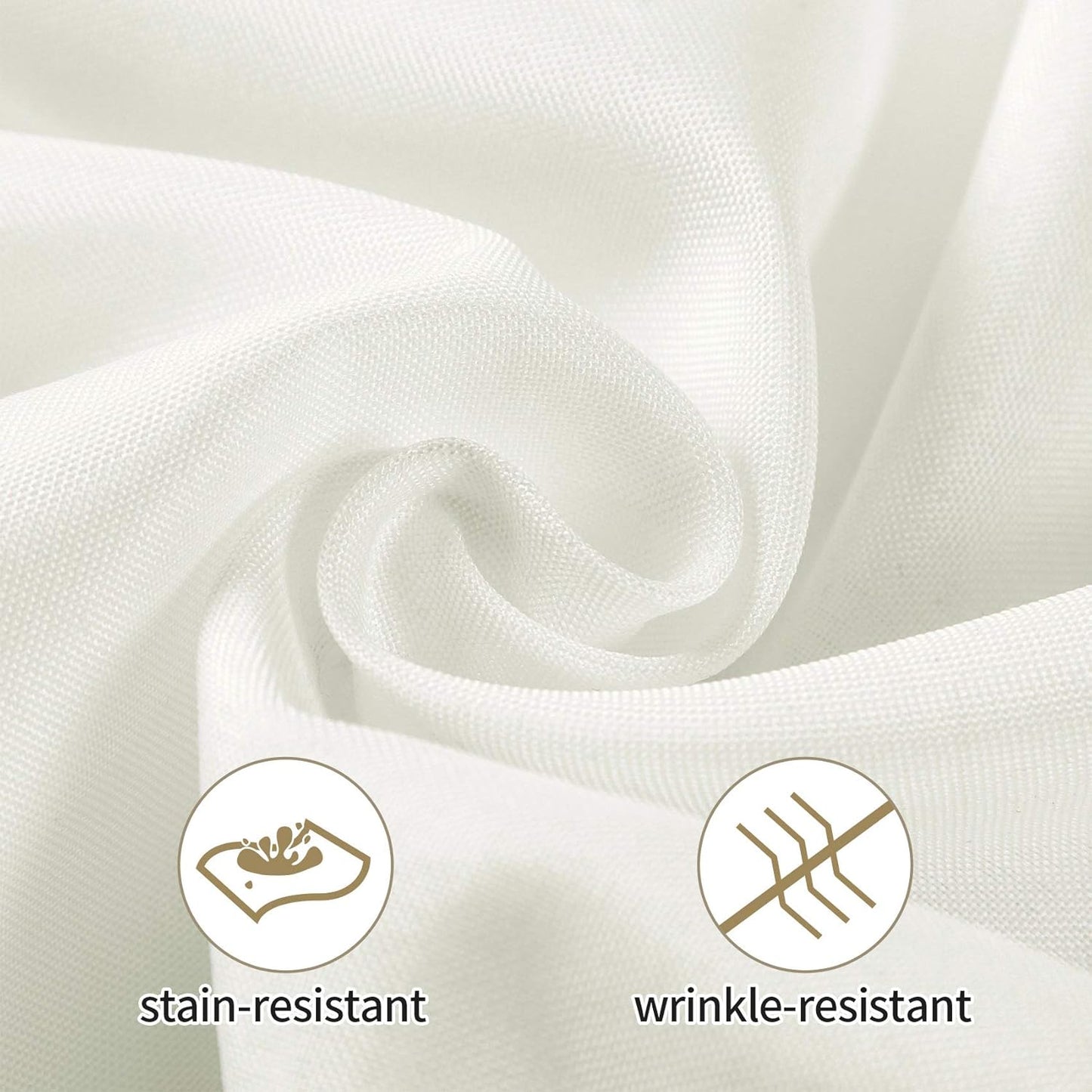 Ascoza 2pack 90x156 Inch Ivory Rectangular Tablecloth 8 Feet Table Cloth in Polyester Fabric for Wedding/Banquet/Restaurant/Parties