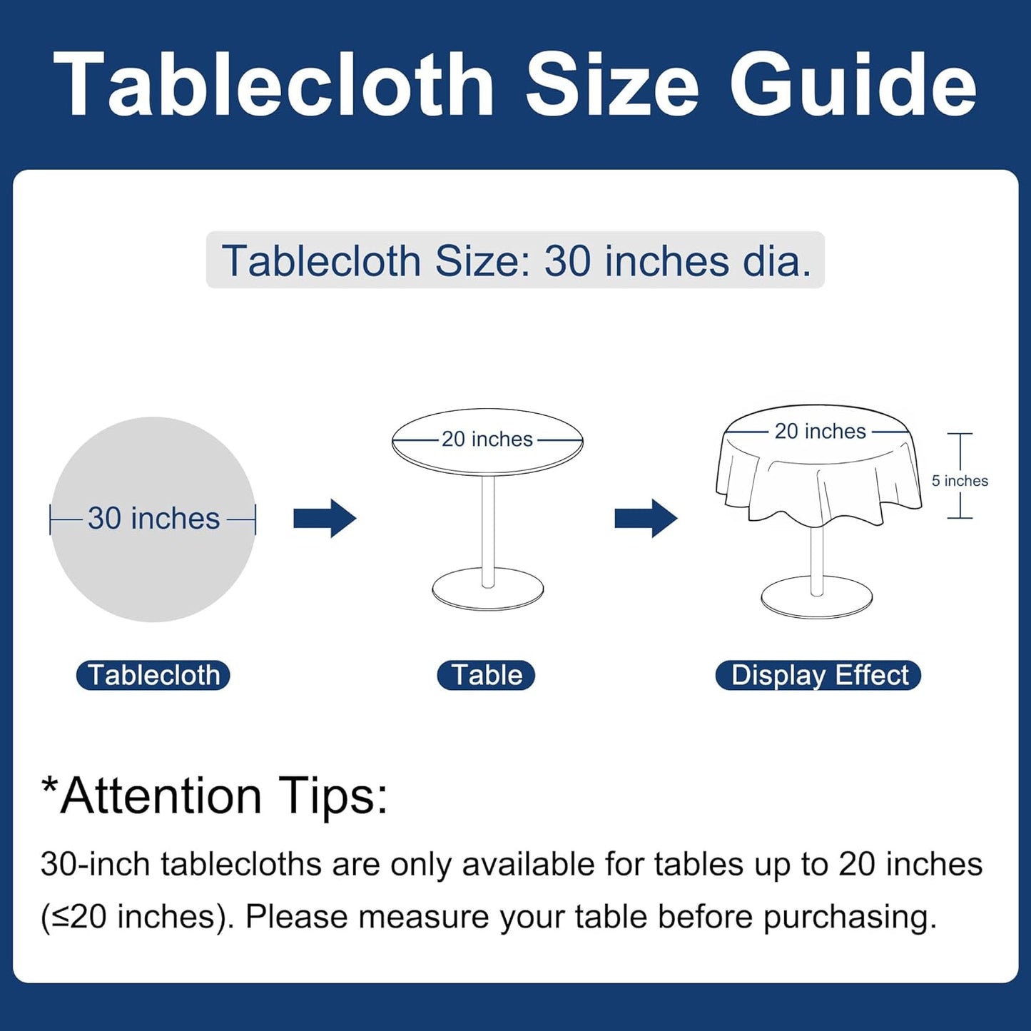 Hiasan Round Tablecloth 30 Inch Linen - Wrinkle and Stain Resistant Washable Polyester Fabric Table Cloth for Dining Room Kitchen Party, Champagne
