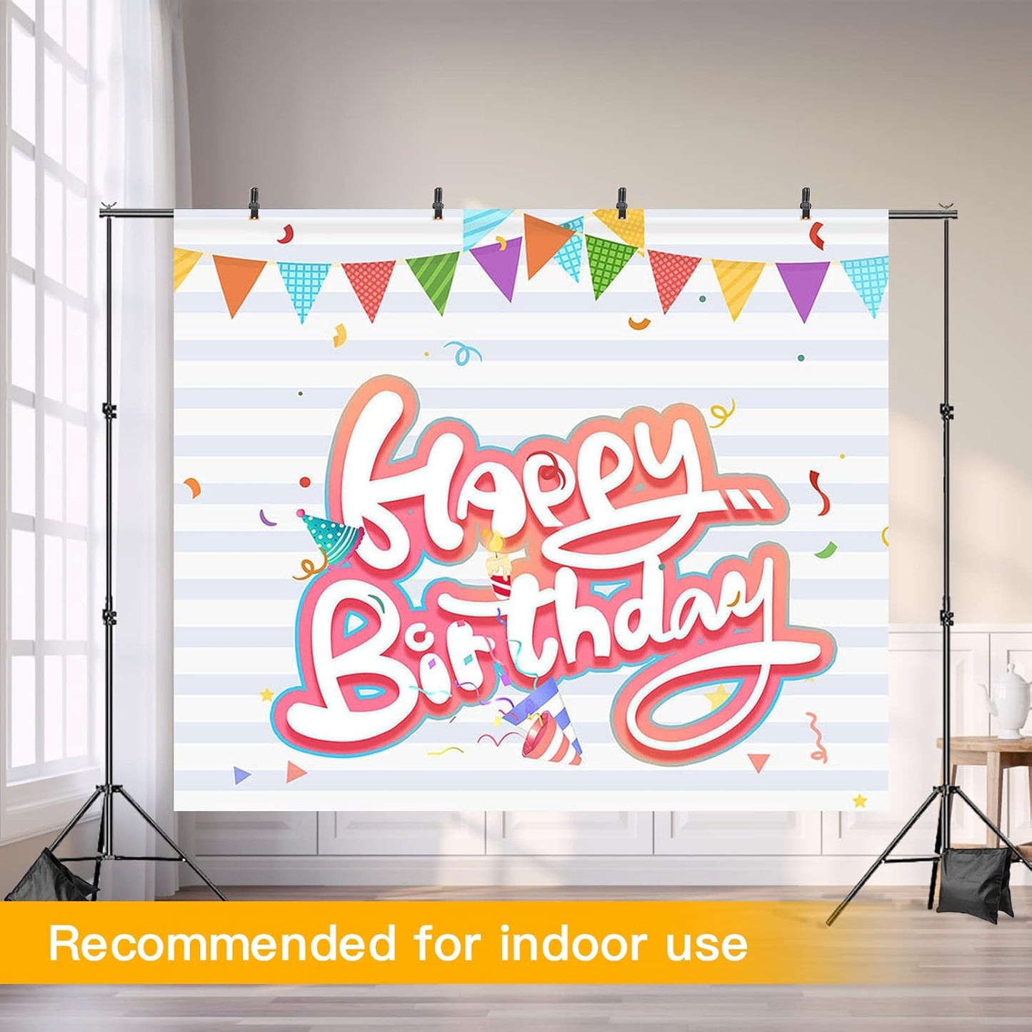 Backdrop Stand for Parties, 6.5x10ft Adjustable Background Support System for Events Decoration, Baby Shower, Photography with Spring Clamps, Backdrop Clip, Sandbag and Carrying Bag