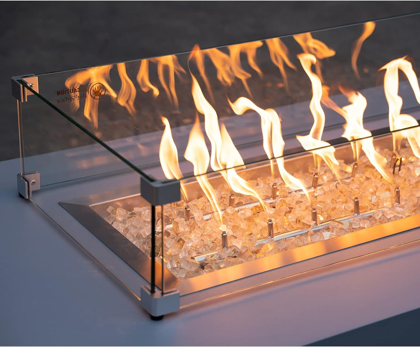 Stanbroil 10-Pound Fire Glass - 1/2 inch Reflective Tempered Fire Glass for Fireplace Fire Pit, Gold Reflective