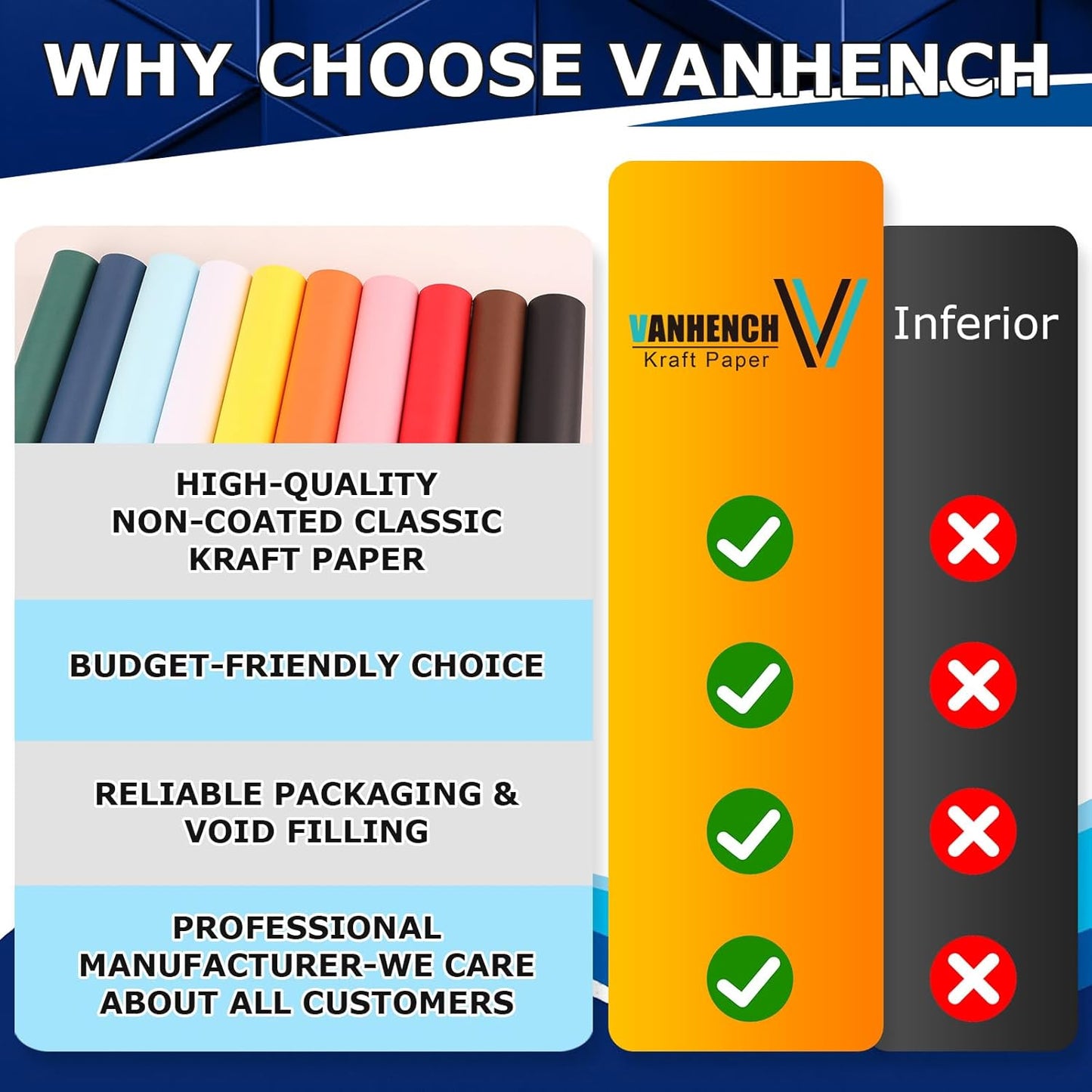 Vanhench 48" x 2400" (200') Grey Wrapping Paper, Solid Color Kraft Craft Paper for Gift Wrap Poster Bulletin Board Construction, Floral Bouquet Wrapping, Moving Supplies Shipping Packing