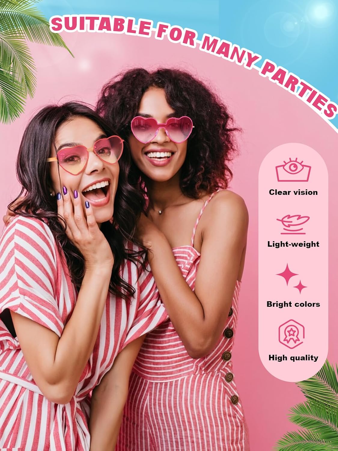 12 Pairs Heart Shaped Sunglasses for Women Colorful Glasses Fun Trendy Transparent Heart Sunglasses Party Favor (Gradient Pink)
