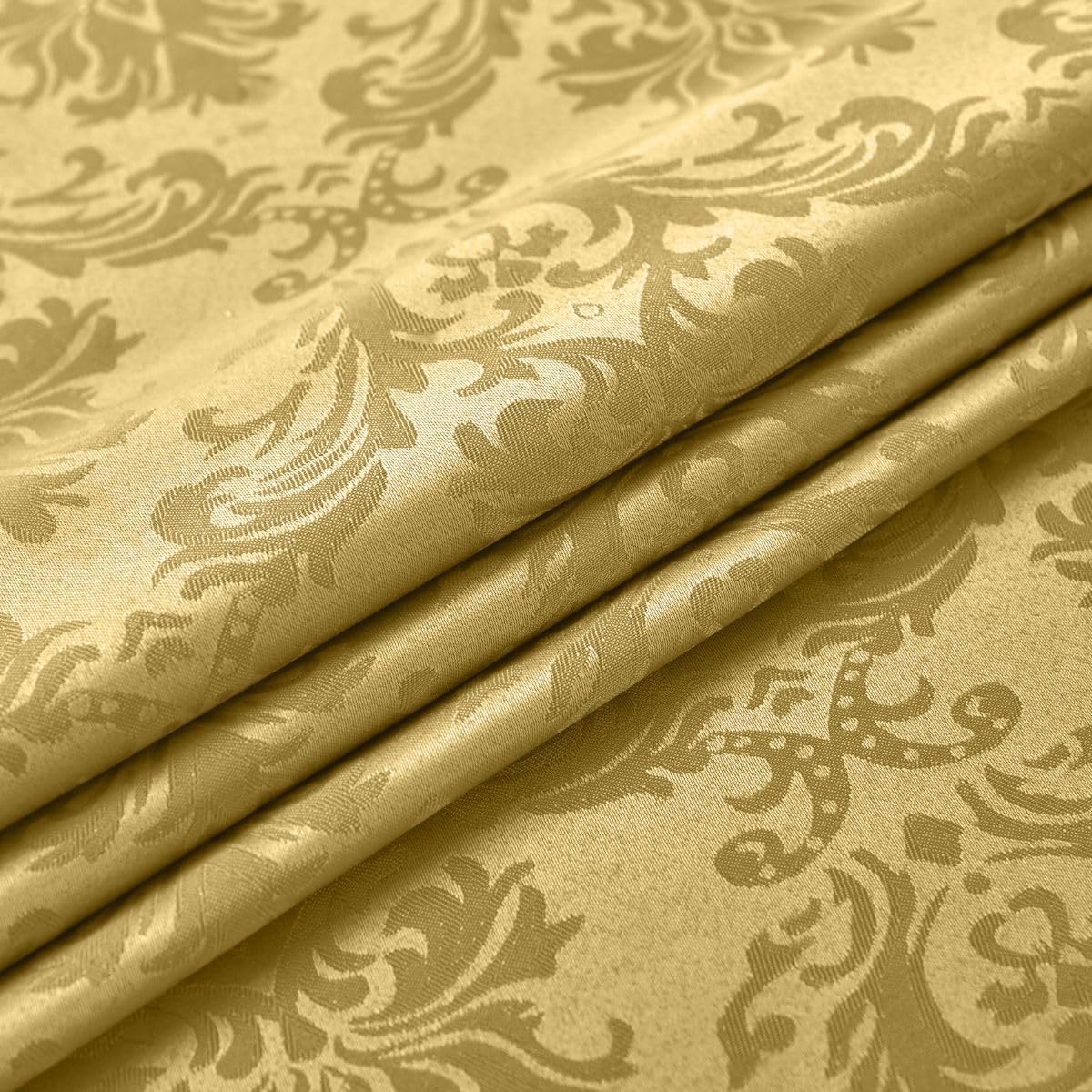 SASTYBALE Rectangle Jacquard Tablecloth - 52 x 70 Inch Spill Proof Wrinkle Resistant Damask Table Cloth, Soft Polyester Oblong Table Cover for Kitchen Parties Farmhouse, Gold