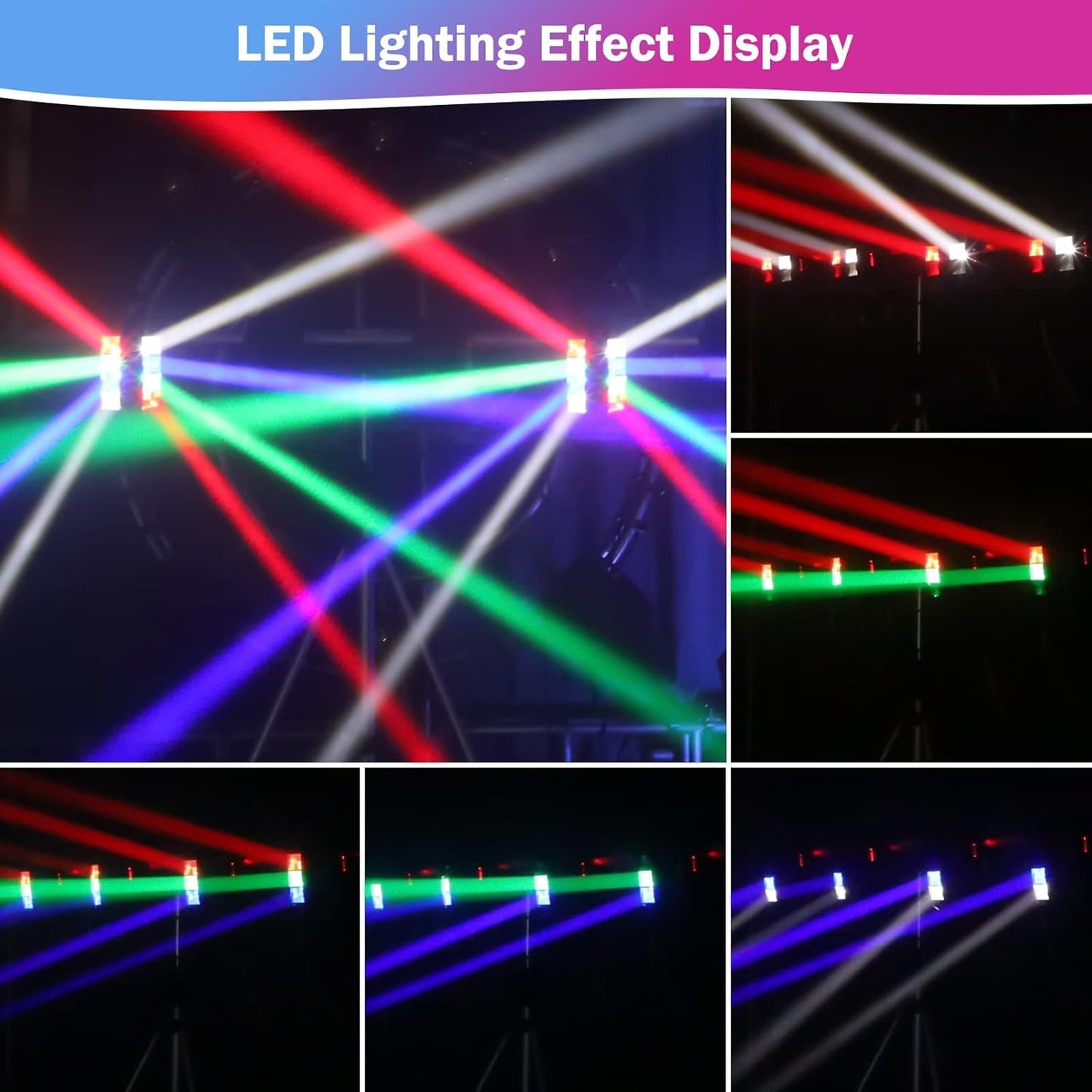 BETOPPER Stage Light, Moving Head DJ Light for Parties, RGBW 8x3W Spider LED Light, Sound Activated & DMX-512 Control for Party, Pub, Club, Wedding Event, Carnival Festival, Disco Stage Lighting