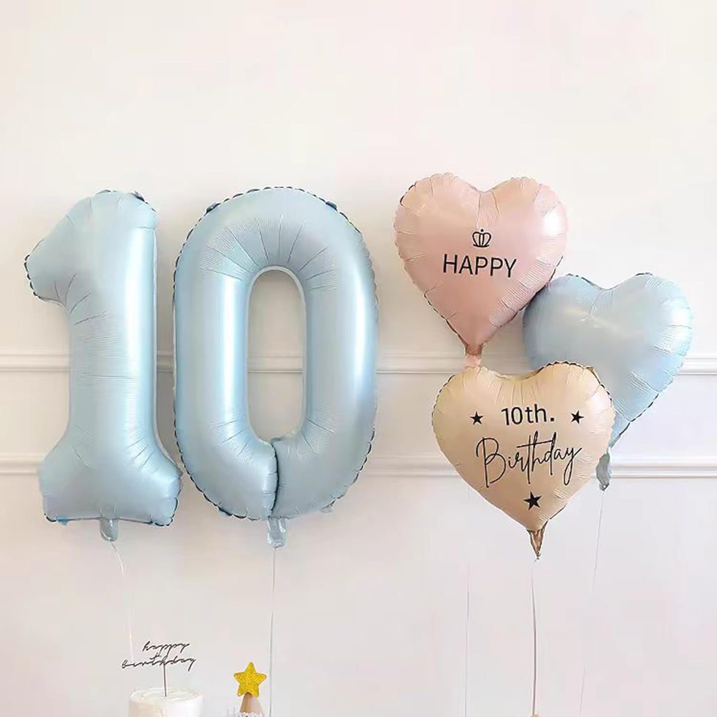 40 Inch Light Blue Number 0 Balloon Foil Balloons 0 for Kids Birthday Party Large Self Inflating Light Blue Foil Number Balloons (Blue No 0)