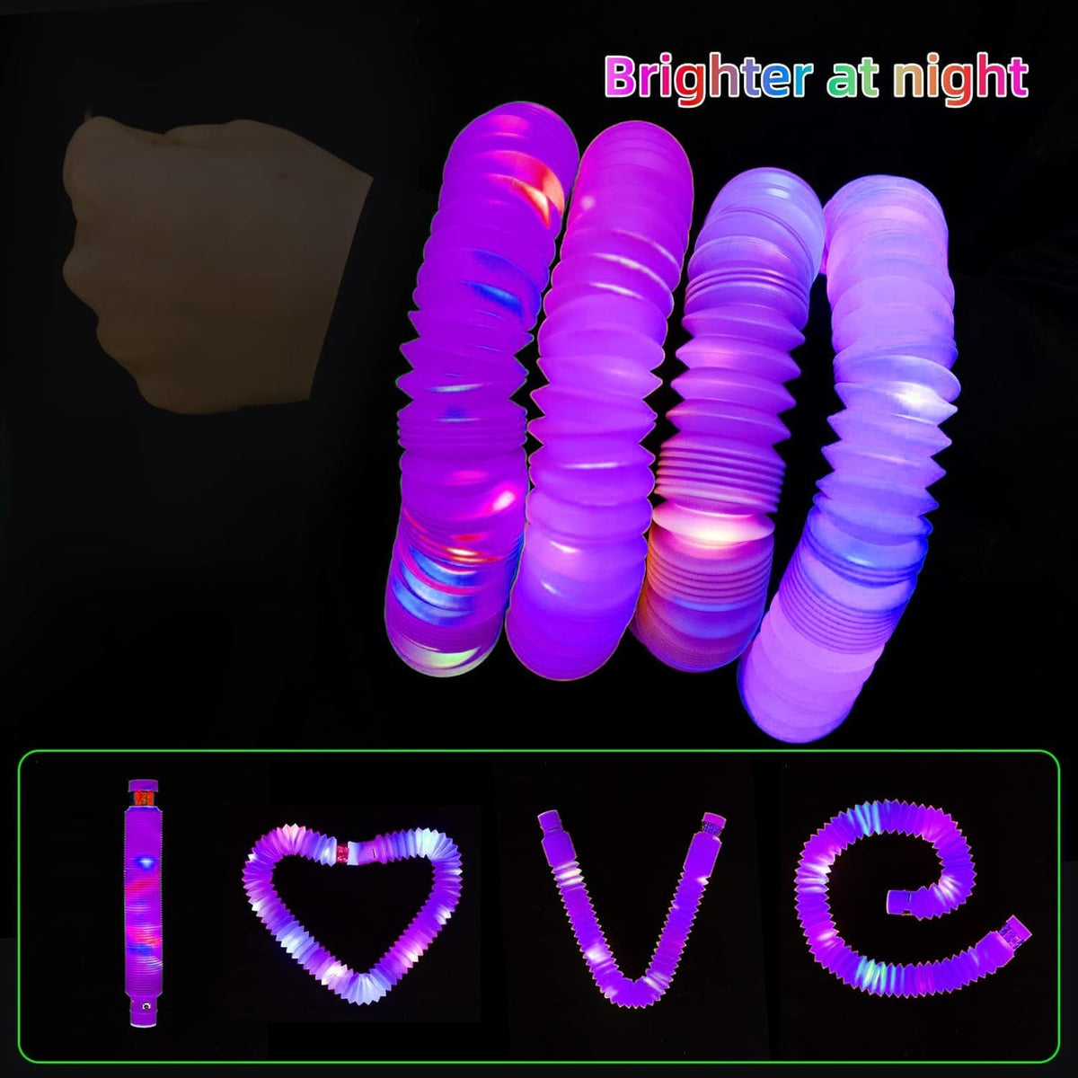 Purple 24 Pack Light Up Party Favors Supplies,Bulk Glow Sticks Bracelet,Necklace Accessories for Kids,Birthday Return Gifts Treats,Easter Basket Goodie Bag Stuffer Fillers for Boys Girls