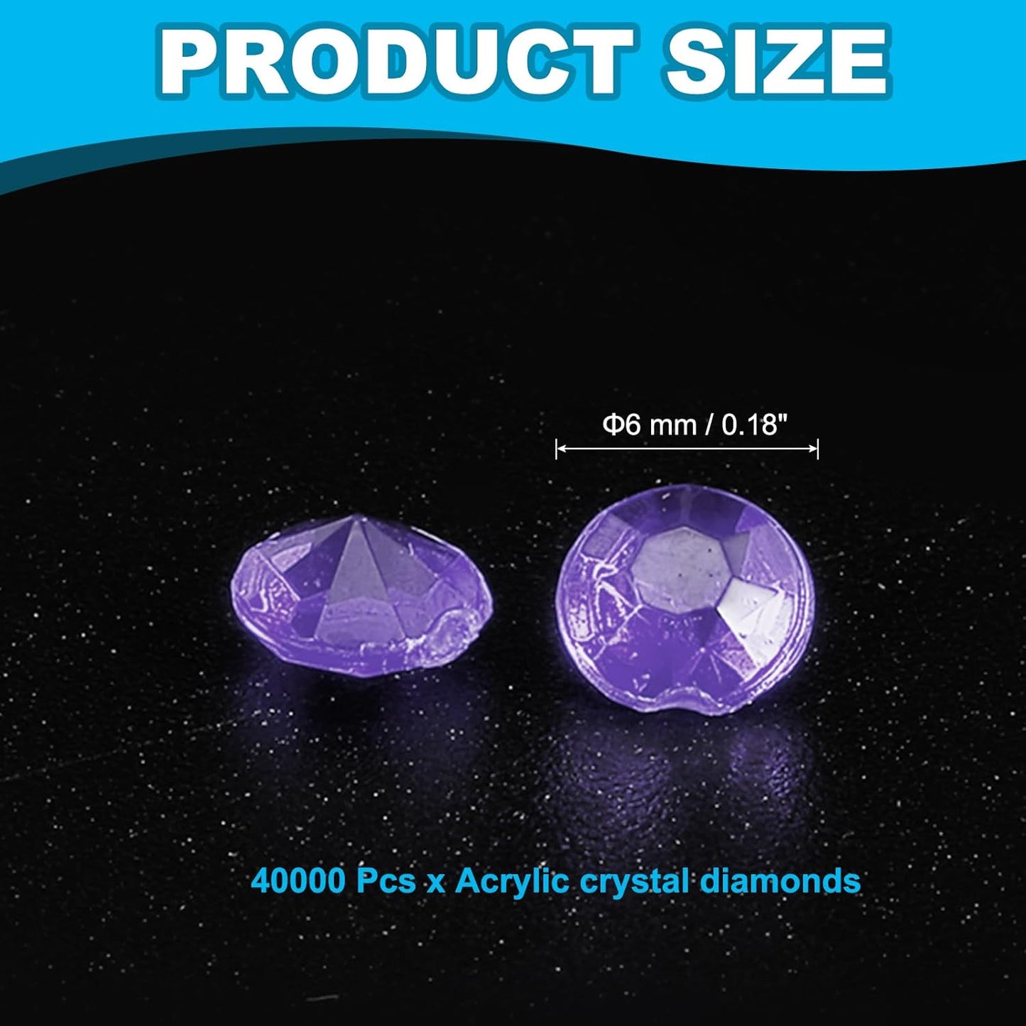 PATIKIL 4000 Pcs Wedding Table Scatter Confetti Crystals 6 mm Acrylic Diamonds Vase Fillers Gems for Table Centerpiece Decorations Party Vase Beads, Blue/Purple