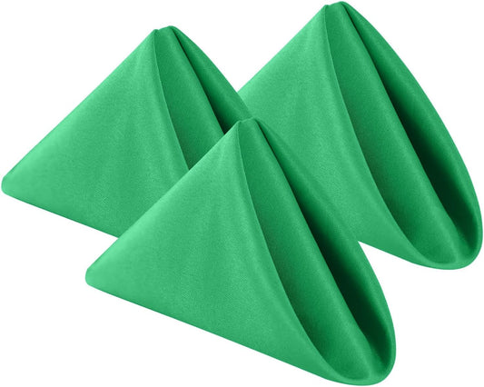 Cupuamon Cloth Napkins 17x17 inch Washable Polyester Dinner Napkins Soft Table Napkins for Wedding Party Dining Banquet(Emerald,100PCS)