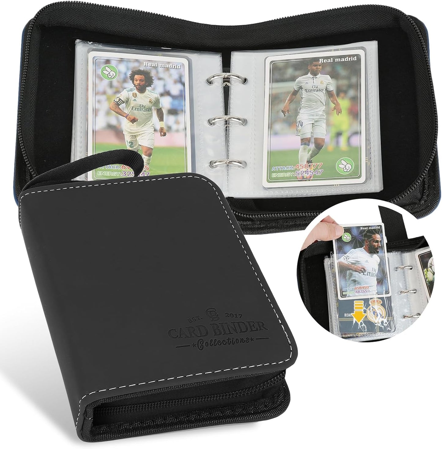 Trading Card Binder, Card Collection Binder Album Folder with 80 Side Loading Pockets, 1 Pocket Trading Card Album Folder for TGC,MTG, Baseball Cards, Yugioh