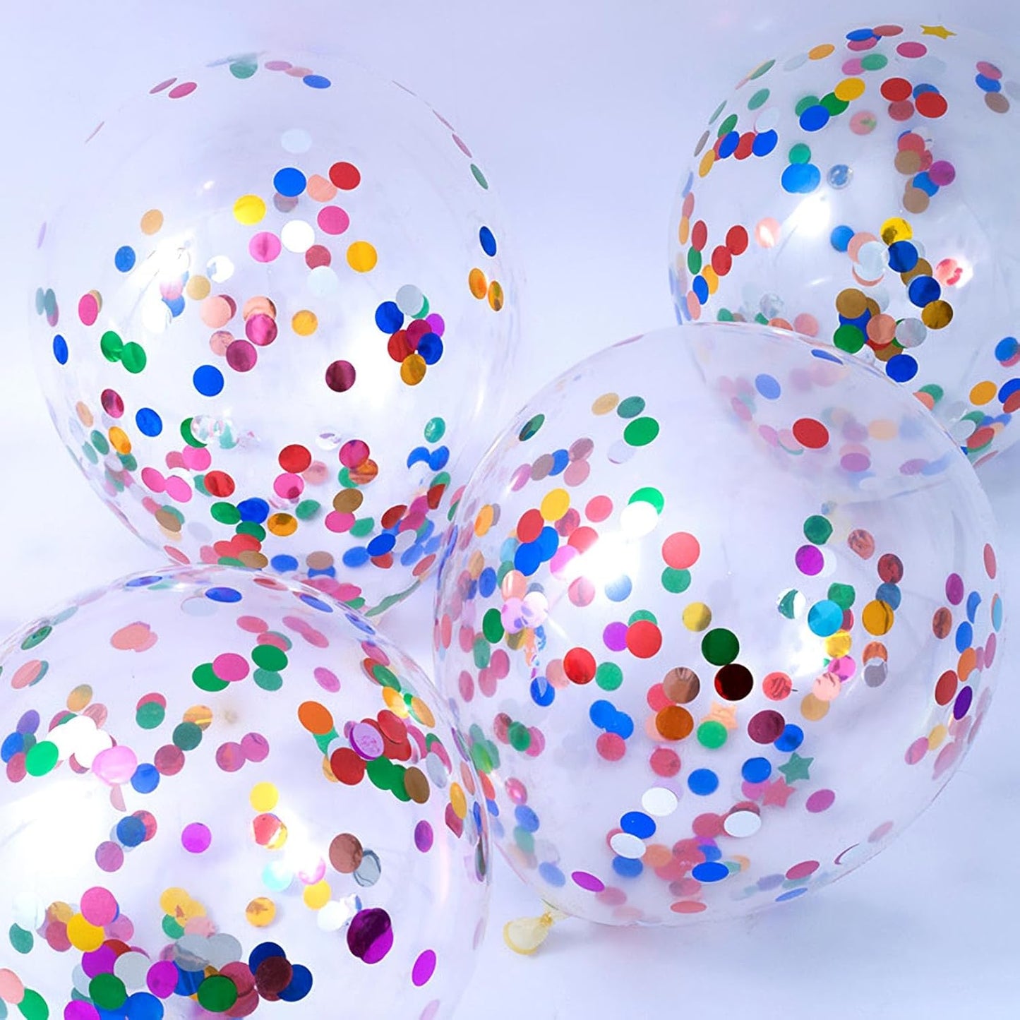 Rainbow Confetti Balloons, 25 Pcs Thickened 12 Inch Clear Latex Balloon with Colorful Confetti Inside for Graduation Engagement Bridal Shower Party Baby Shower Birthday Party Decorations Supplies