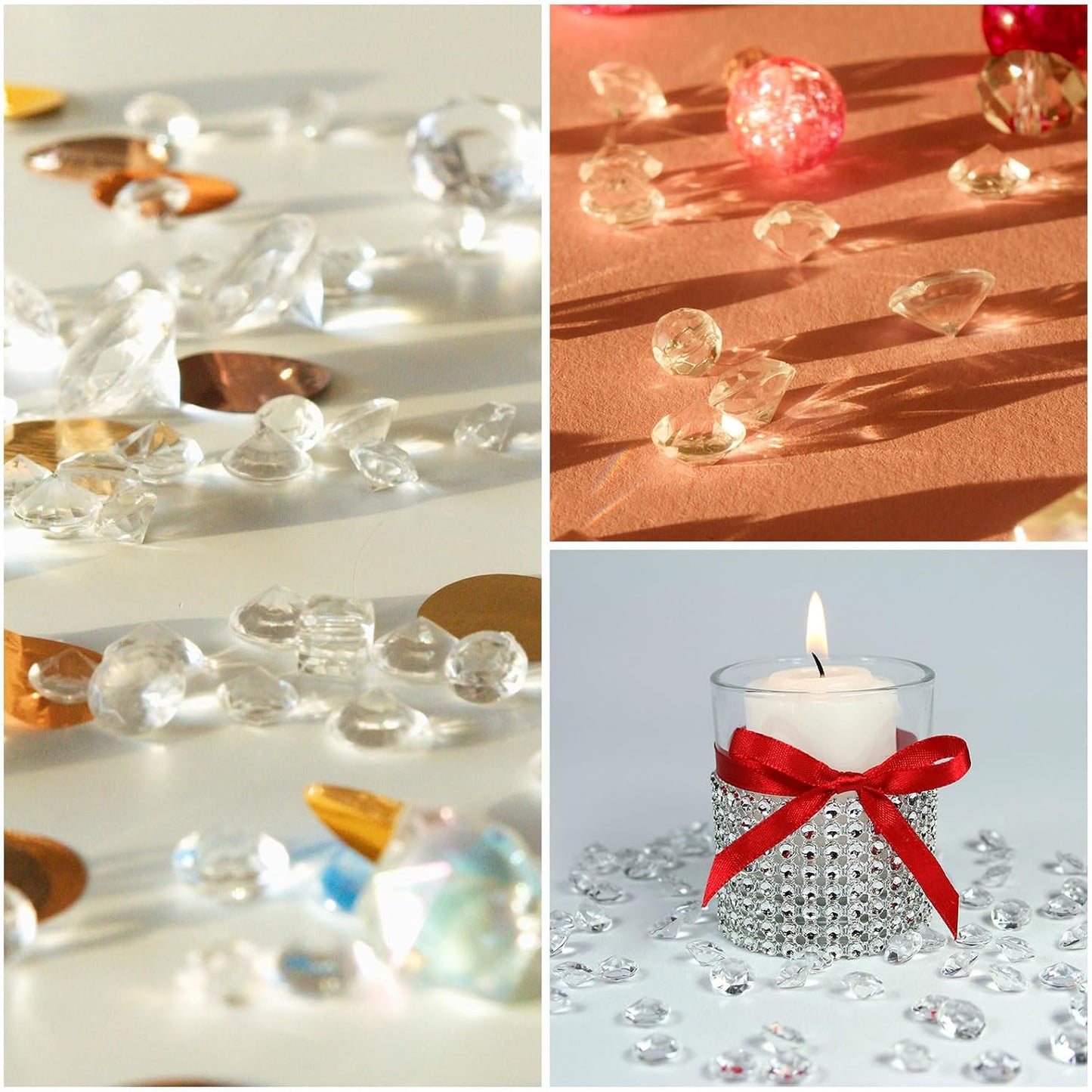 PATIKIL 14000Pcs Wedding Table Scatter Confetti Crystals 3mm Acrylic Diamonds Vase Fillers Gems for Table Centerpiece Decorations Bridal Shower Party, Red-Violet AB