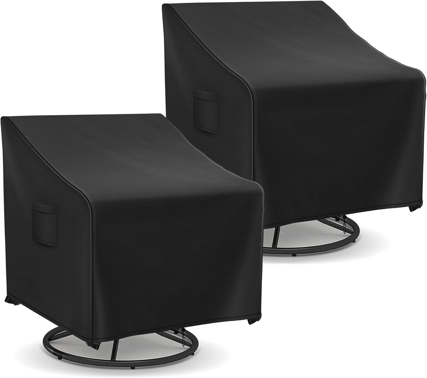 Outdoor Swivel Chair Covers Waterproof, Outdoor Rocking Chair Covers 2 Pack, Patio Chair Covers for Outdoor Furniture Fits up to 31.5W x 33.5D x 36H inches, Black