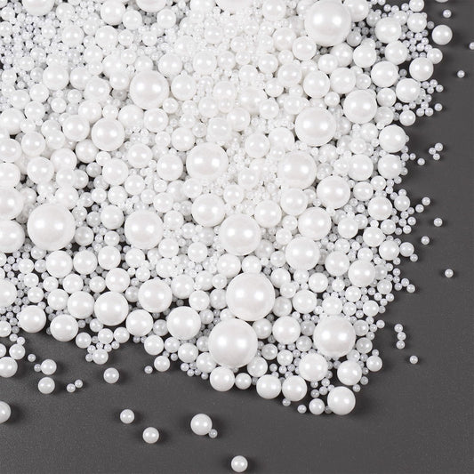 Edible Pearls for Cake Decorating, White Sprinkles, White Pearl Sprinkles for Cookies, Macaron, Cake, and Chocolate, Perfect for Weddings, Holidays, and Easter.120g(4.23oz)