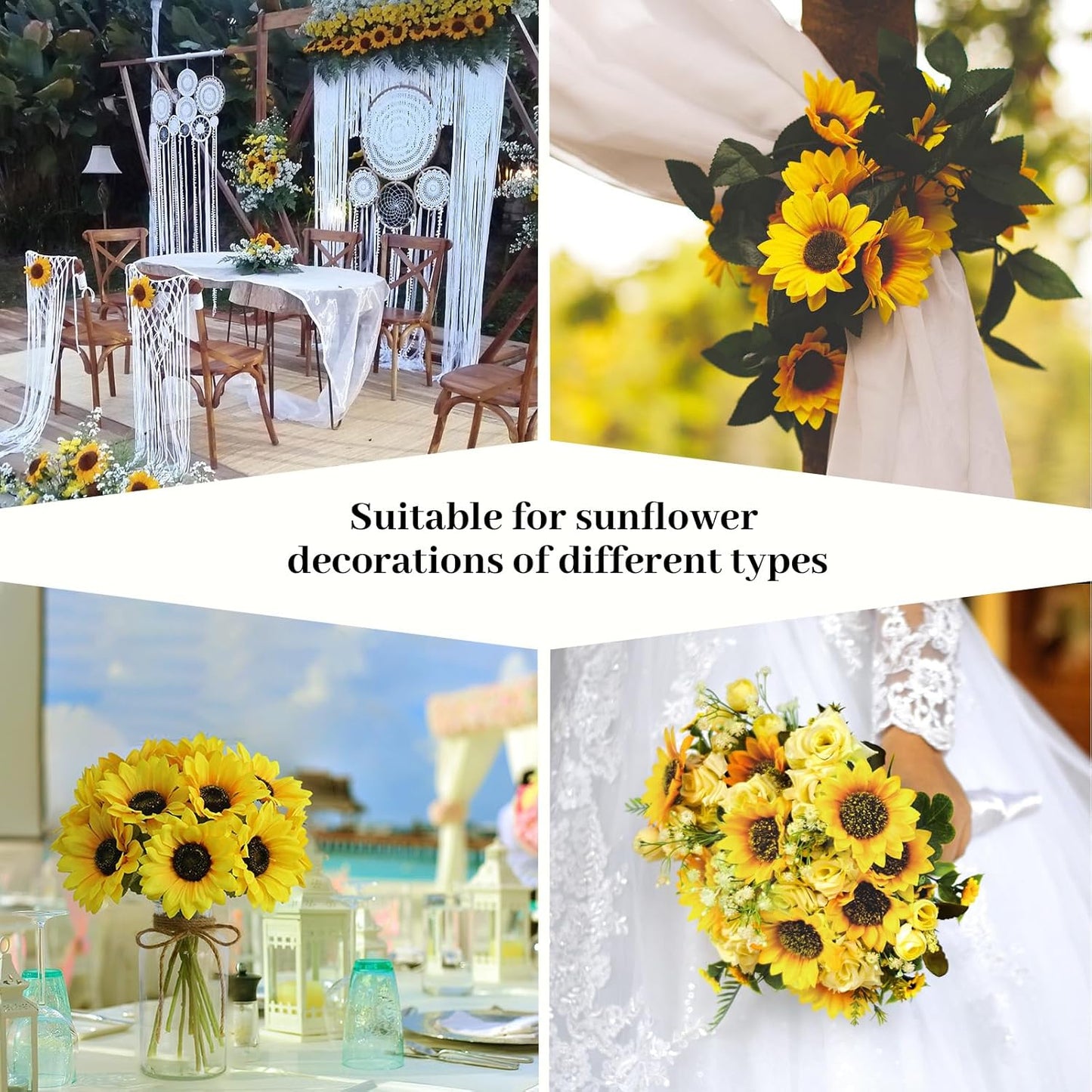 Leftover Sunflower Artificial Flowers in Vase,Sunflower Decor,Flower Centerpieces for Tables,Fake Flowers in Vase for Summer Decor, Yellow Decor