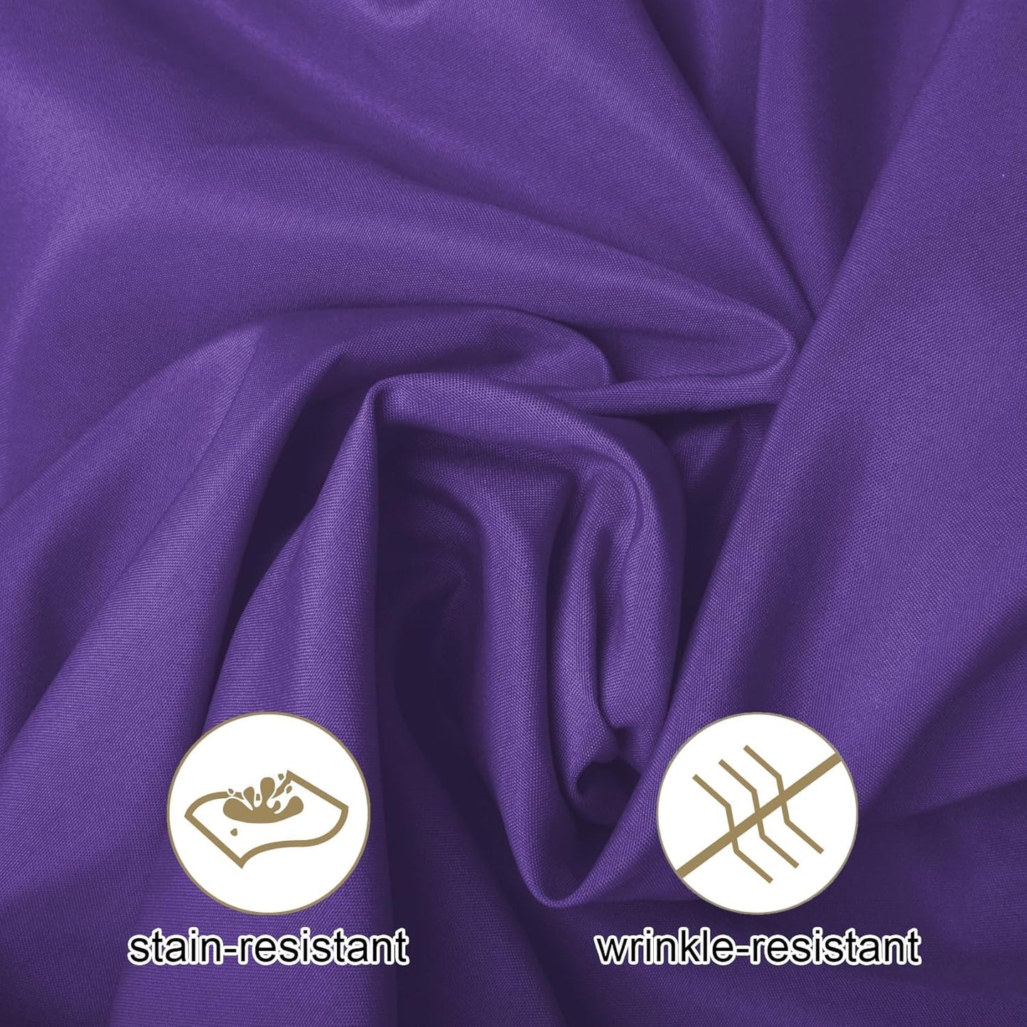 Ascoza 2pack 120 Inch Purple Round Tablecloth in Washable Polyester Fabric for Wedding/Banquet/Restaurant/Parties